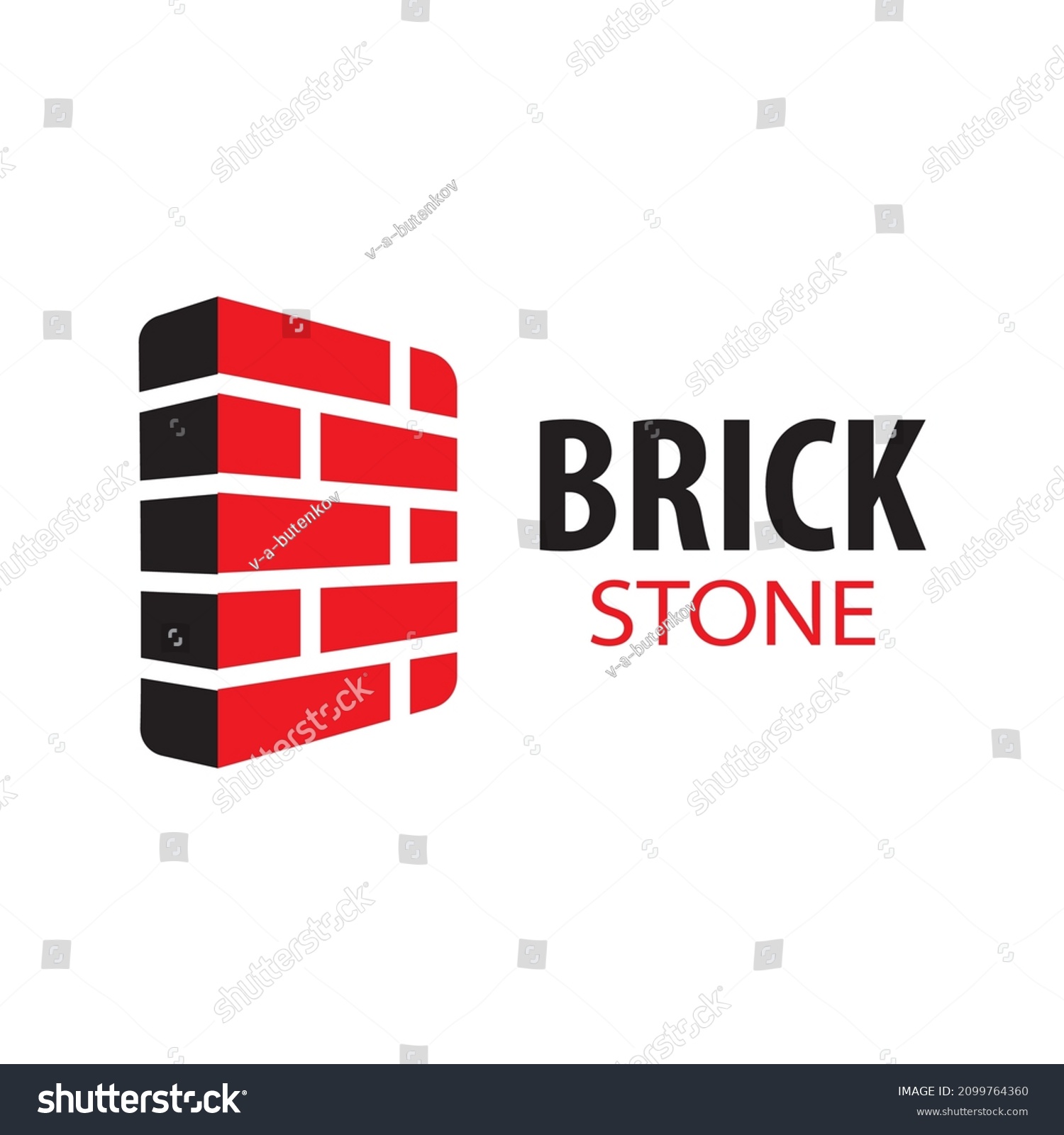 Vector Set Logos Brick Stones Construction Stock Vector (Royalty Free ...