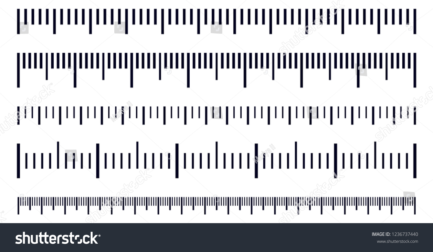 Vector Set Metric Rulers Flat Style Stock Vector (Royalty Free ...