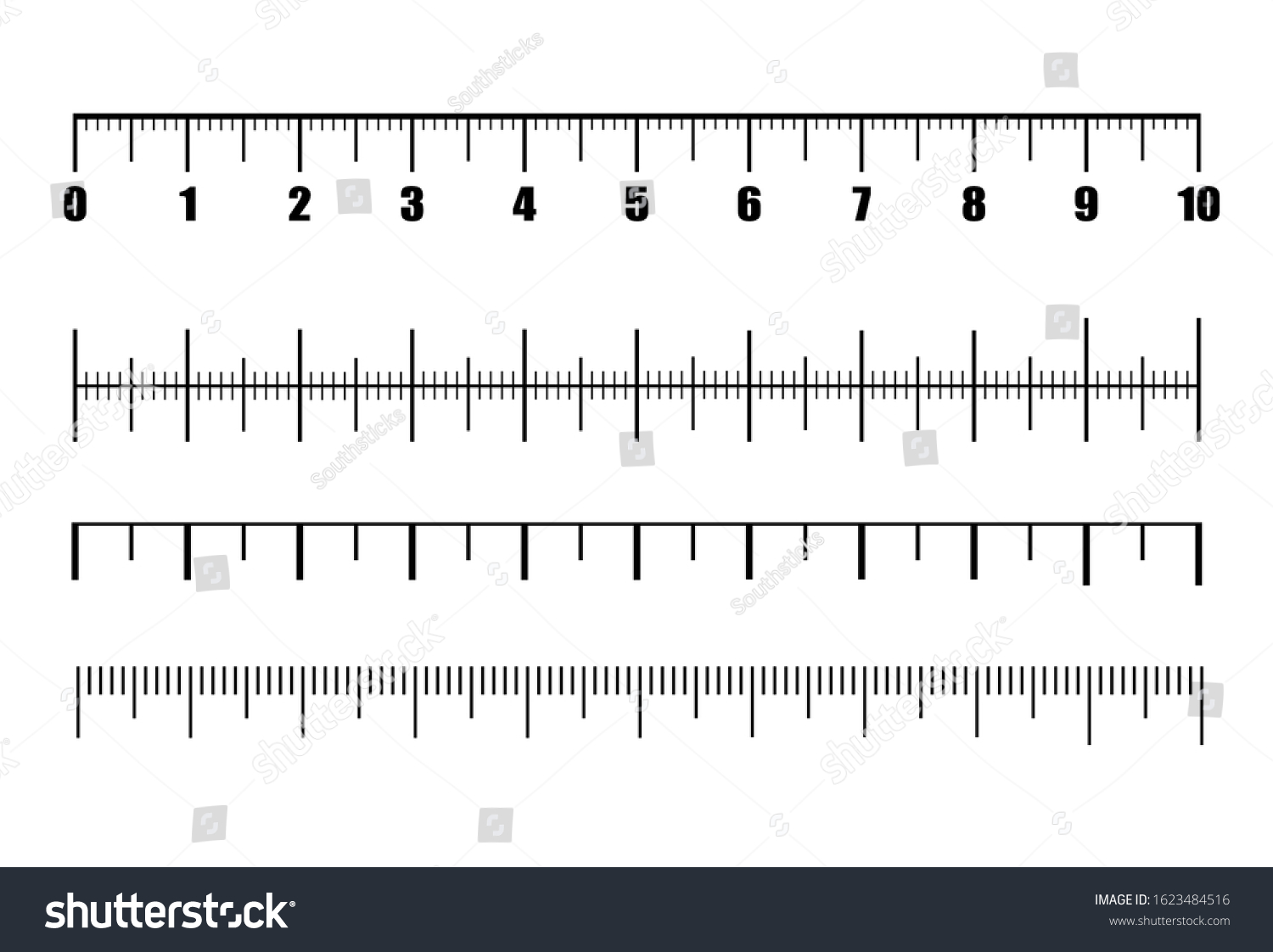 Vektor Stok Vector Set Metric Rulers Flat Style Tanpa Royalti Stock Vector Vector Set Of Metric Rulers In Flat Style Ruler Scale Measure Or Length Measurement Scale Chart 1623484516