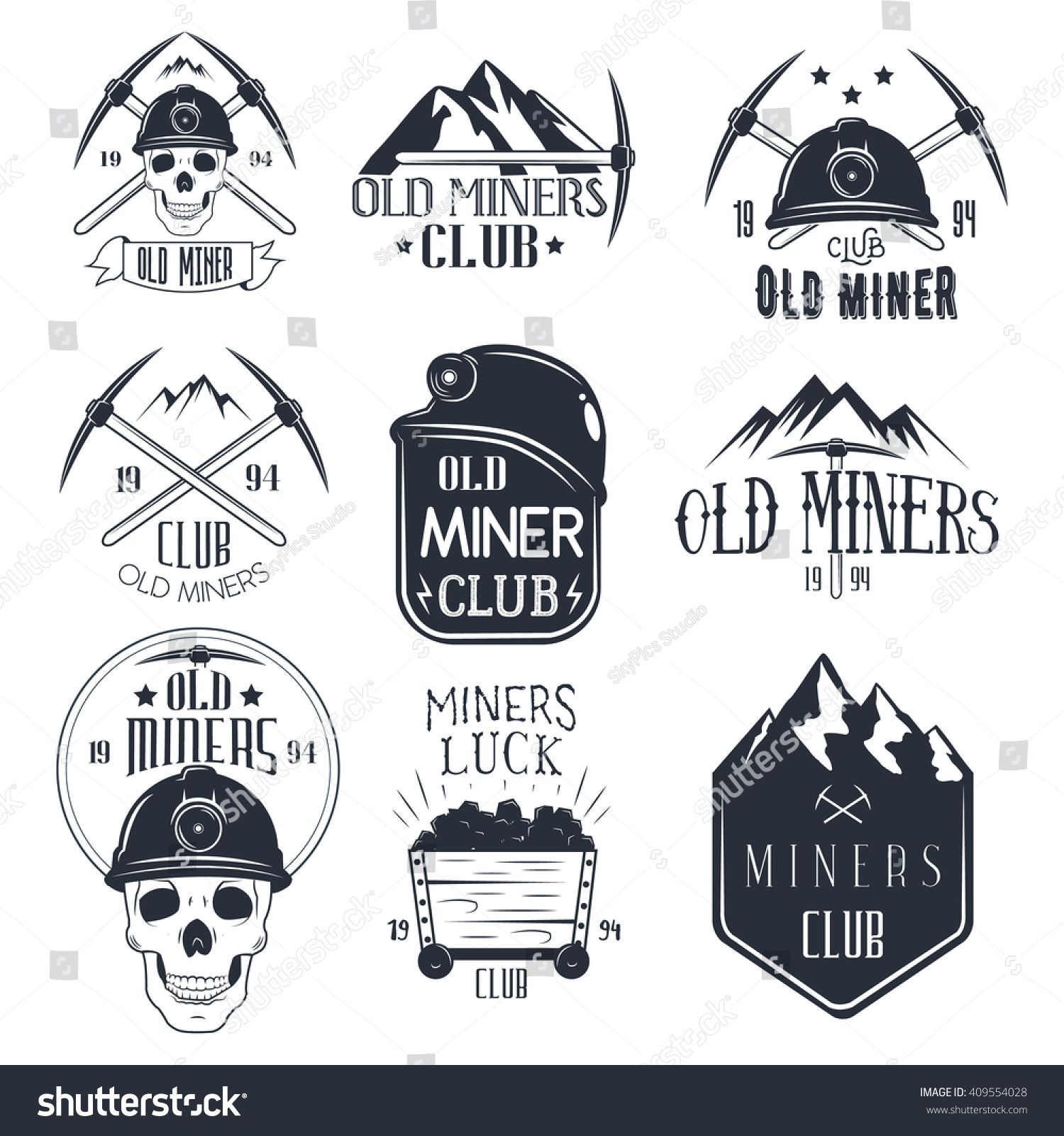 Vector Set Mining Labels Vintage Style Stock Vector 409554028 ...