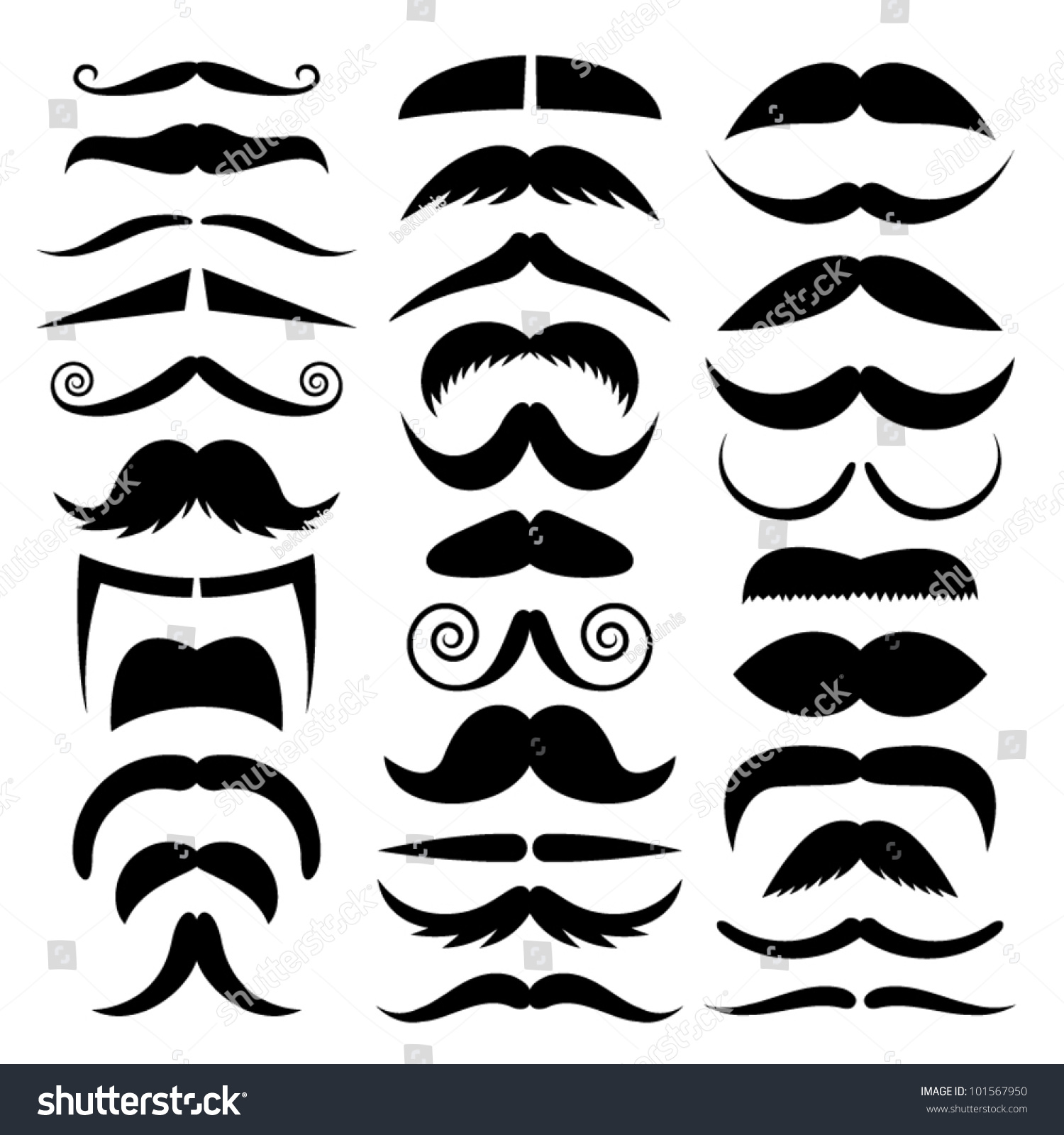 Vector Set Of Mustache. - 101567950 : Shutterstock