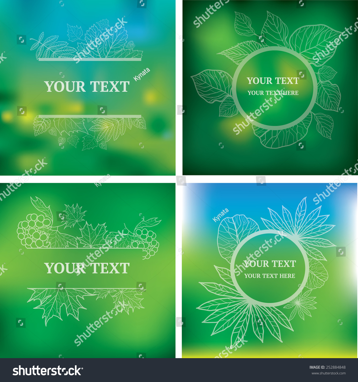 Vector Set Organic Natural Frames Backgrounds: vector de stock (libre ...