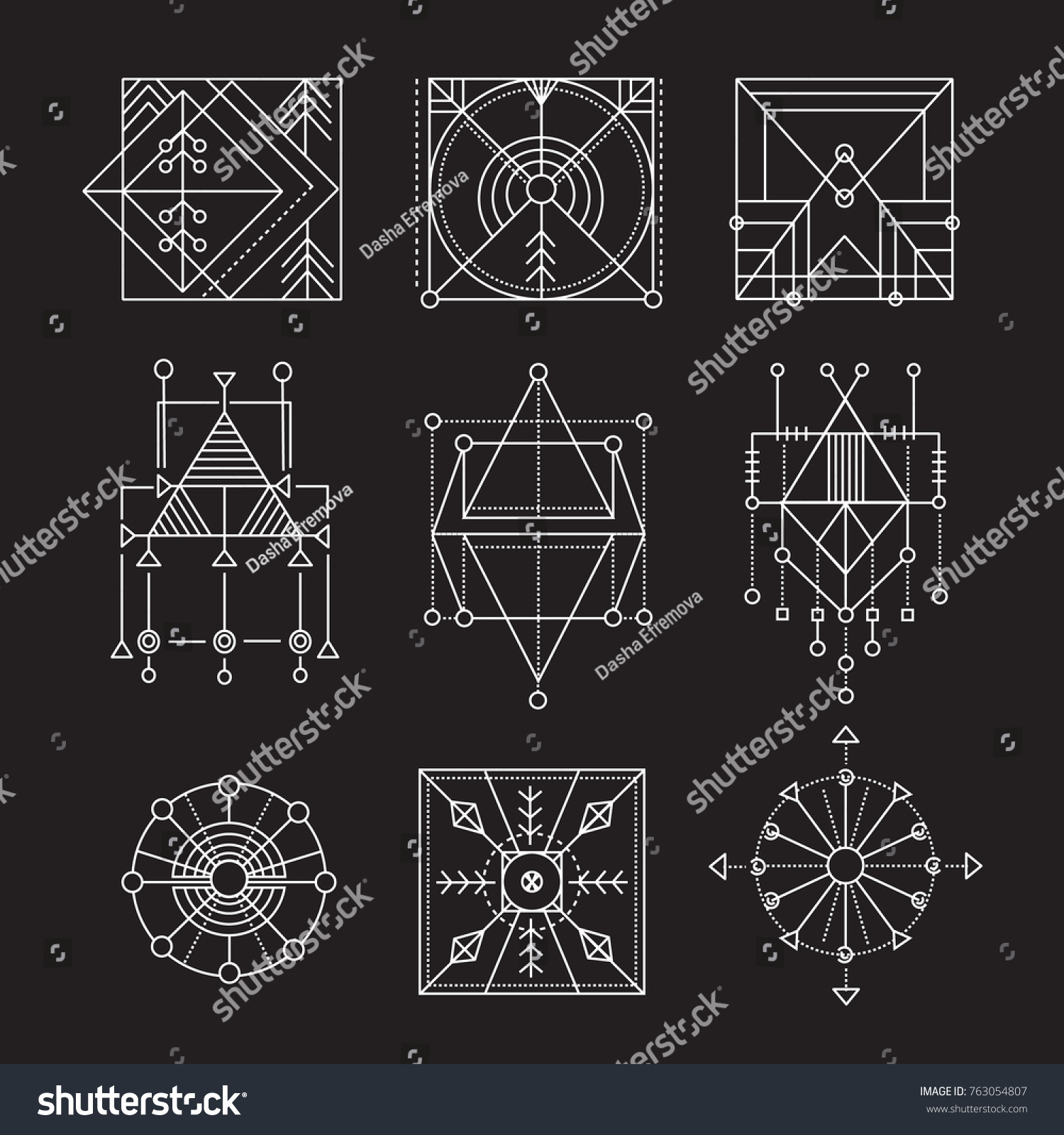 Vector Set Sacred Geometry Geometric Icons Stock Vector (Royalty Free ...