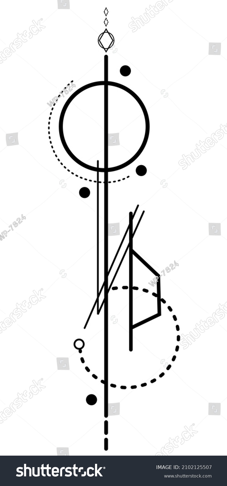 Vector Set Sacred Symbols Arrows Moon Stock Vector (Royalty Free ...