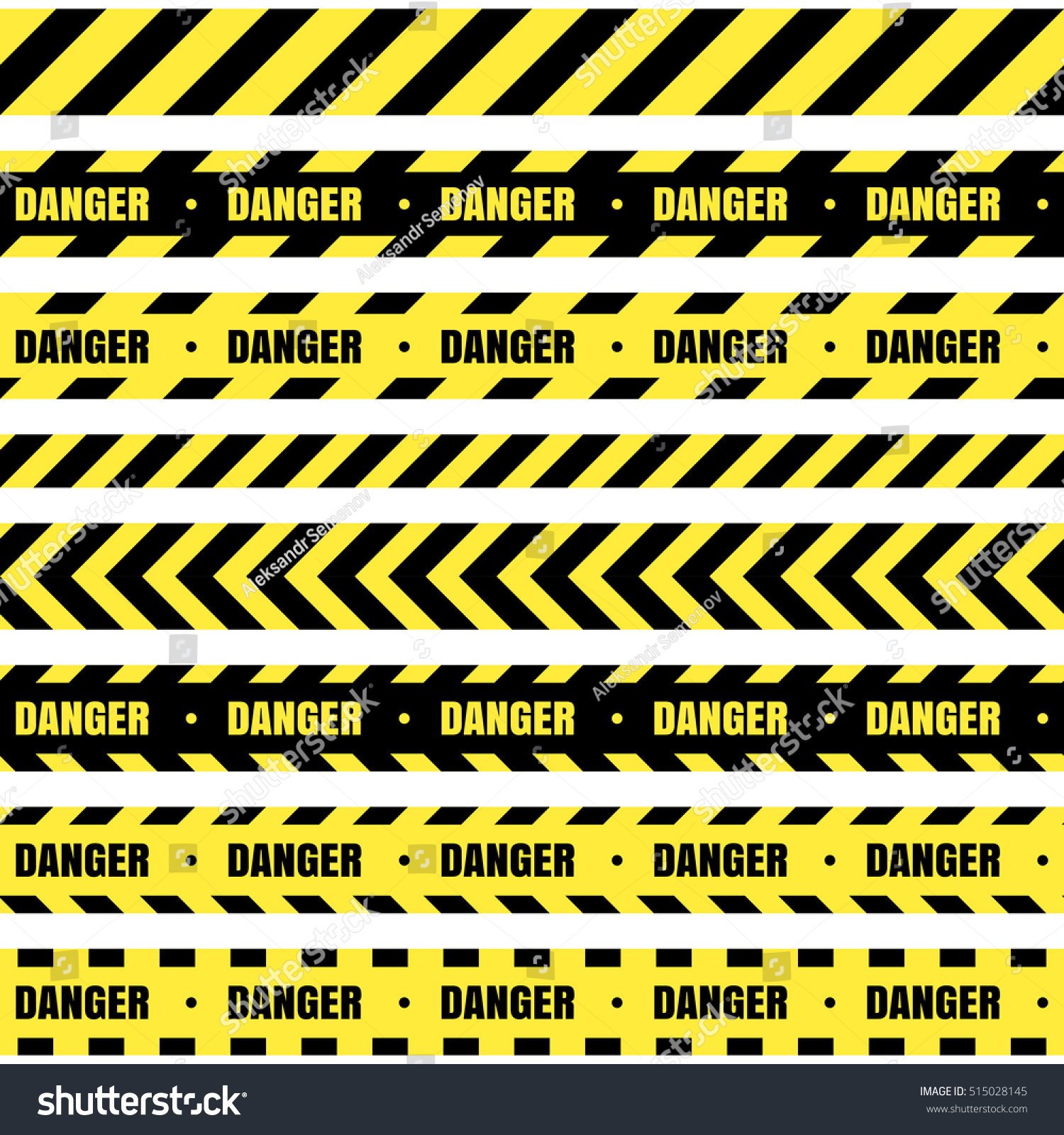 SVG of Vector set of seamless tapes. For restriction and dangerous zones. Yellow and black. svg