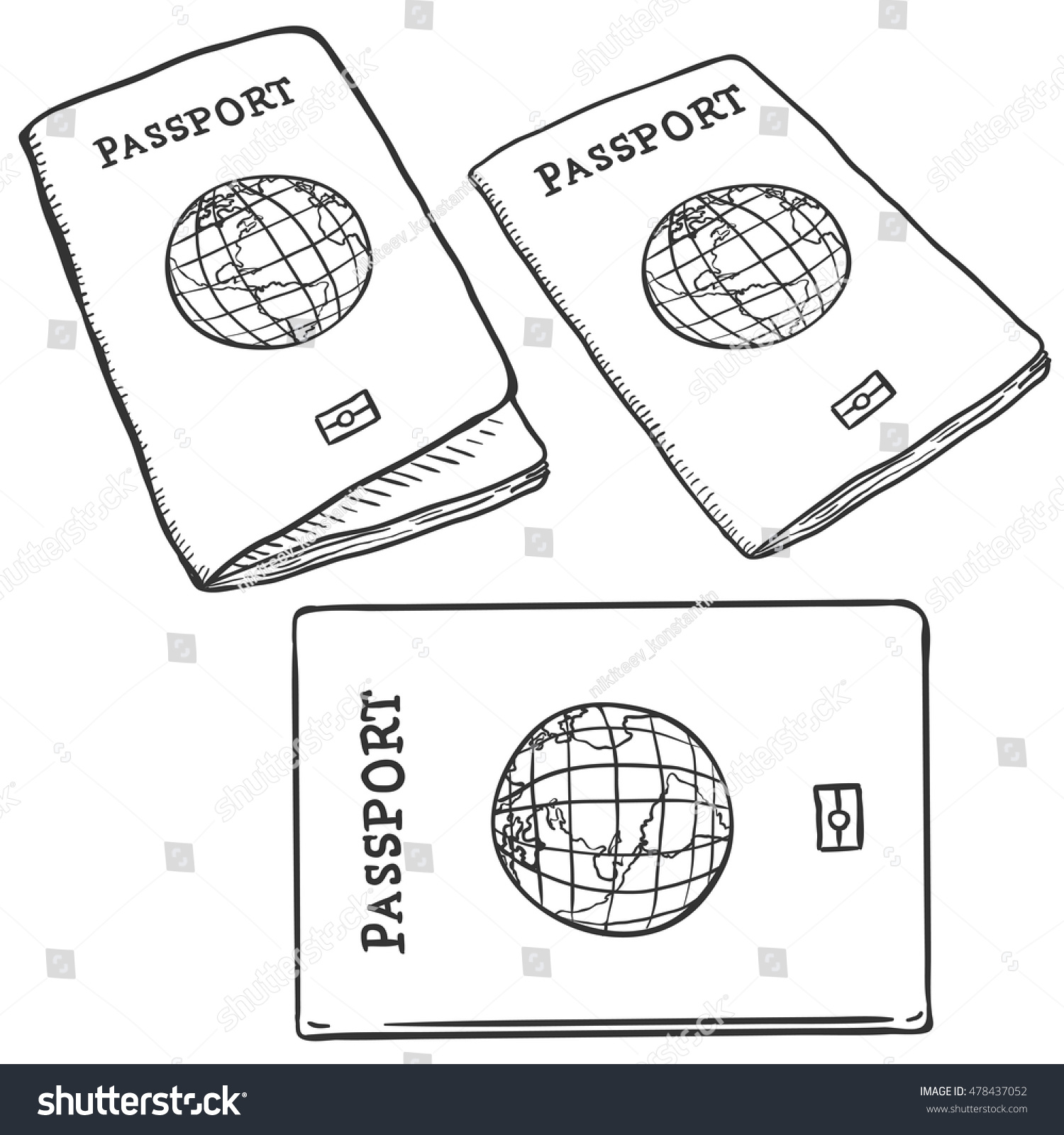 Vector Set Sketch Passports Stock Vector Royalty Free 478437052 5428