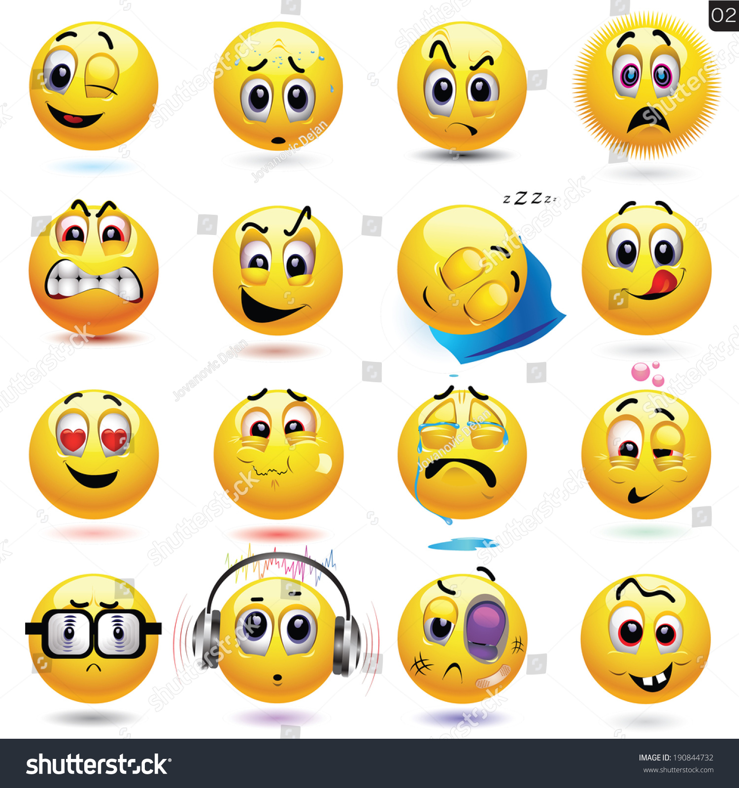 Vector Set Of Smiley Icons With Different Face Expression 190844732