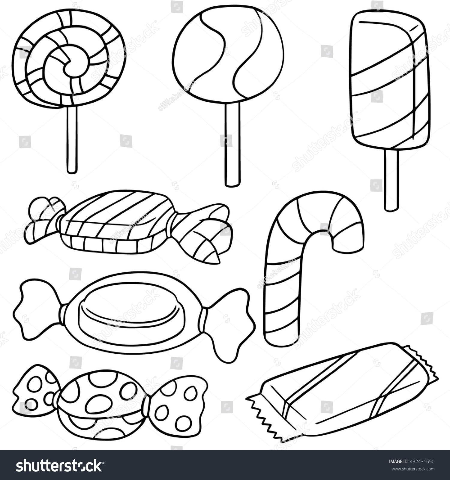 Vector Set Sweets Candies Stock Vector (Royalty Free) 432431650 ...