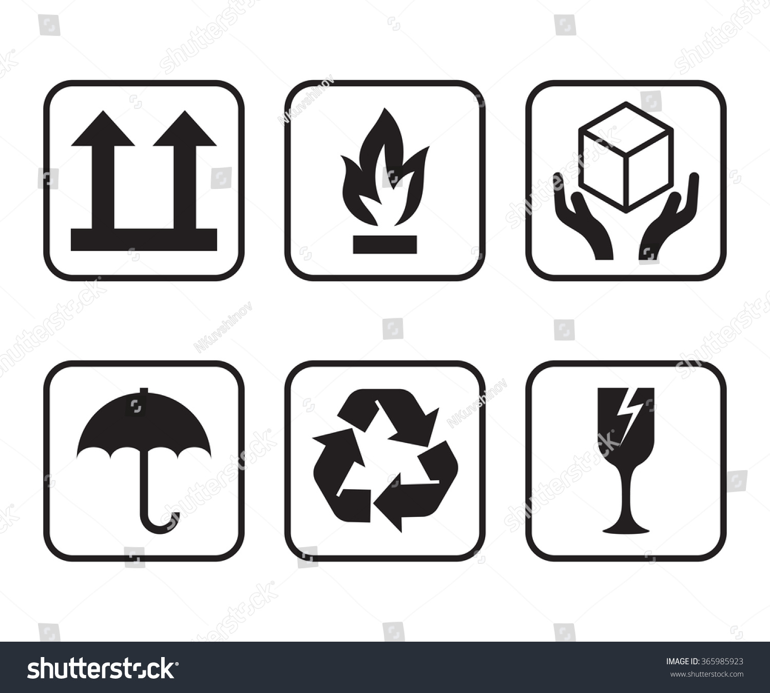 Vector Set Symbols Packaging Cardboard Boxes Stock Vector (Royalty Free ...