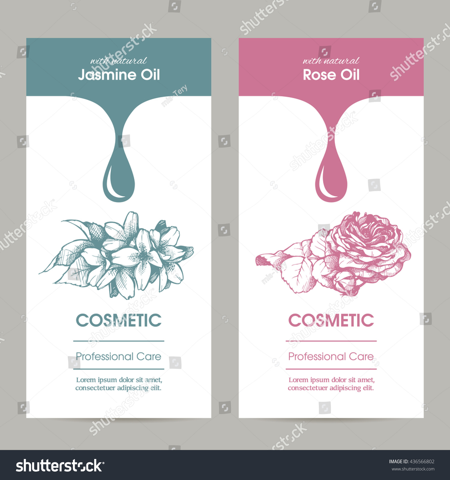 Vector Set Templates Packaging Cosmetic Label Stock Vector 436566802 Shutterstock Skin Care Label Templates