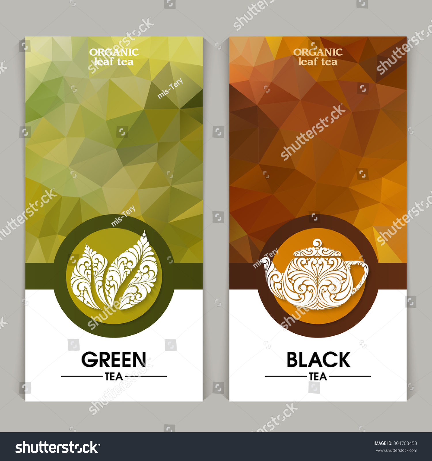 Vector Set Templates Packaging Tea Label Stock Vector 304703453 Shutterstock Packaging Label Design Template