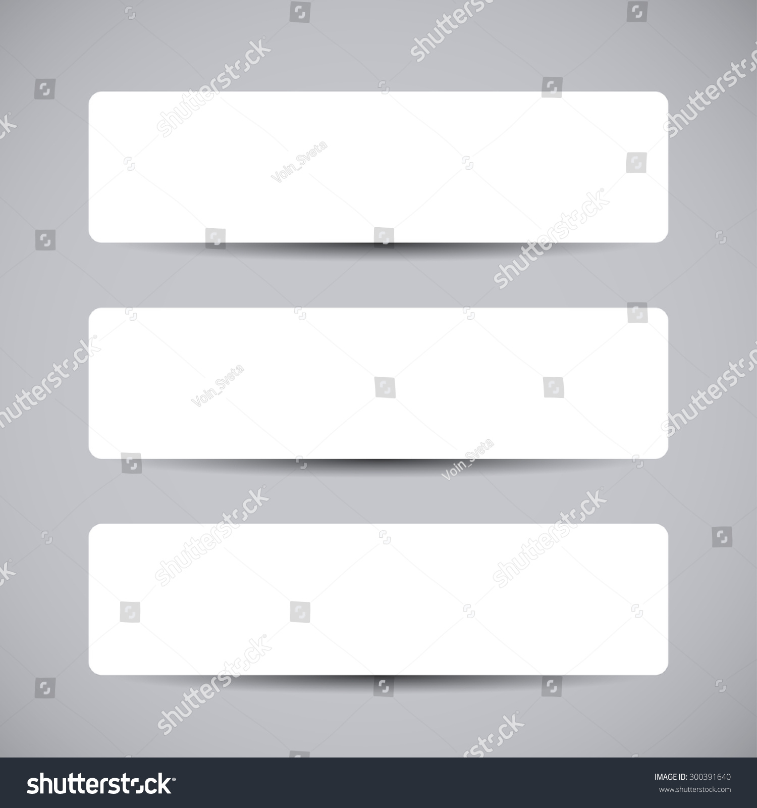 Vector Set Three Blank Banners Round Stock Vector 300391640 - Shutterstock