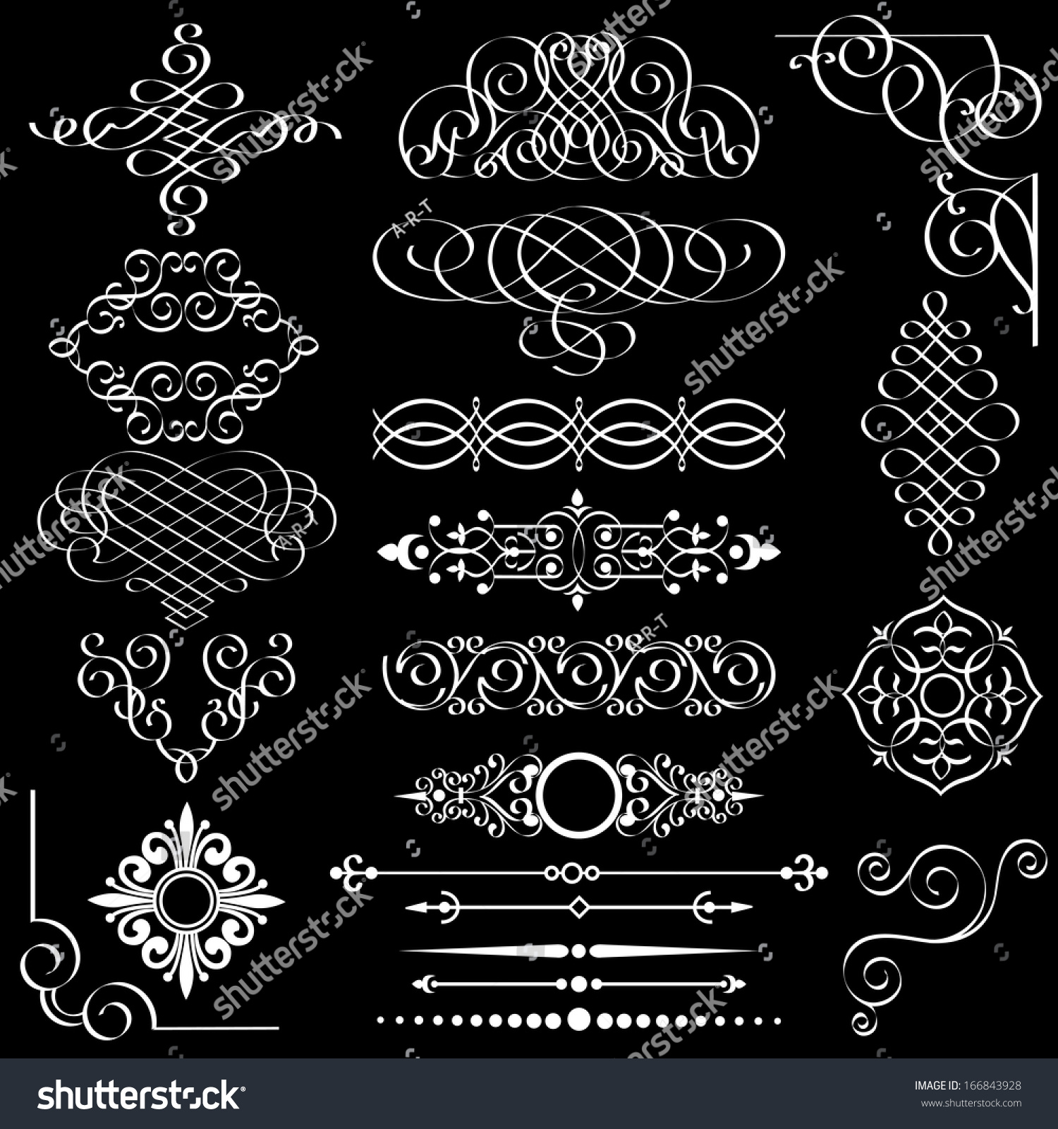 Vector Set Of Vintage Design Elements - 166843928 : Shutterstock
