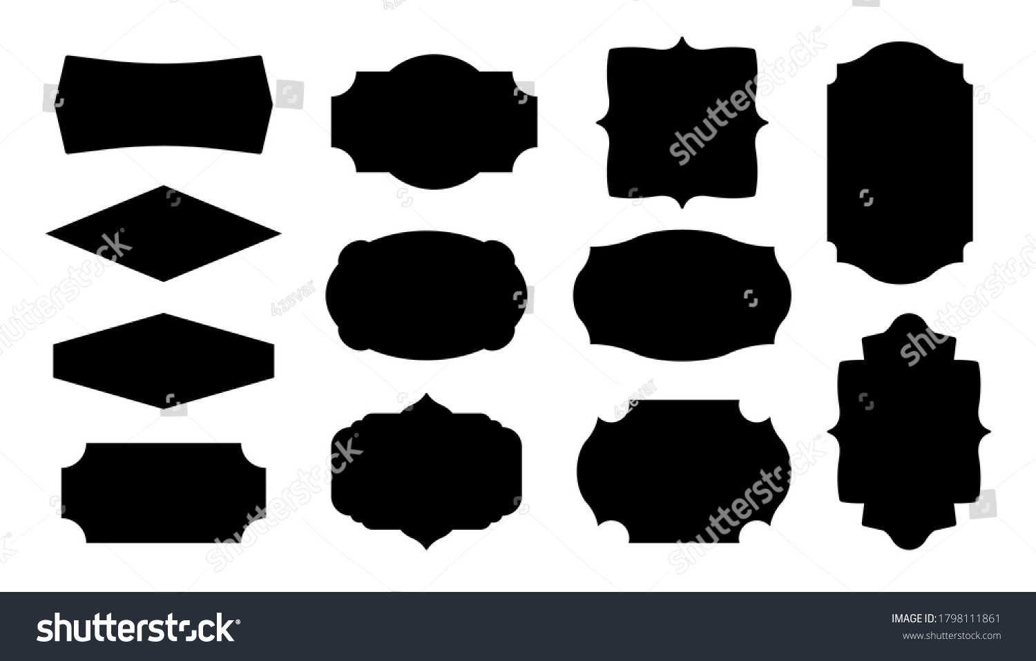 Vector Set Vintage Frames Rustic Banner Stock Vector (Royalty Free ...