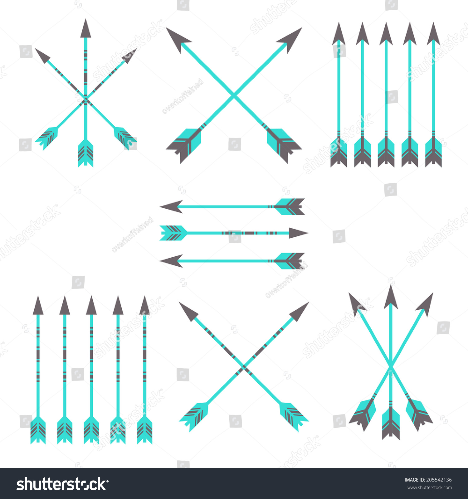 Vector Set Of Vintage Minimalistic Arrow Icons - 205542136 : Shutterstock