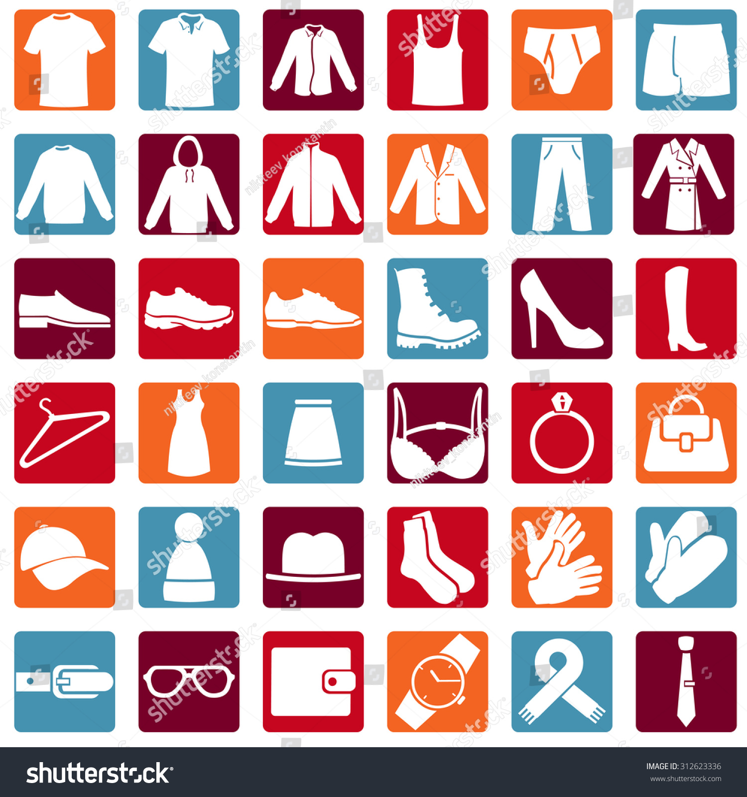 Vector Set Wear Icons Stock Vector (Royalty Free) 312623336 | Shutterstock