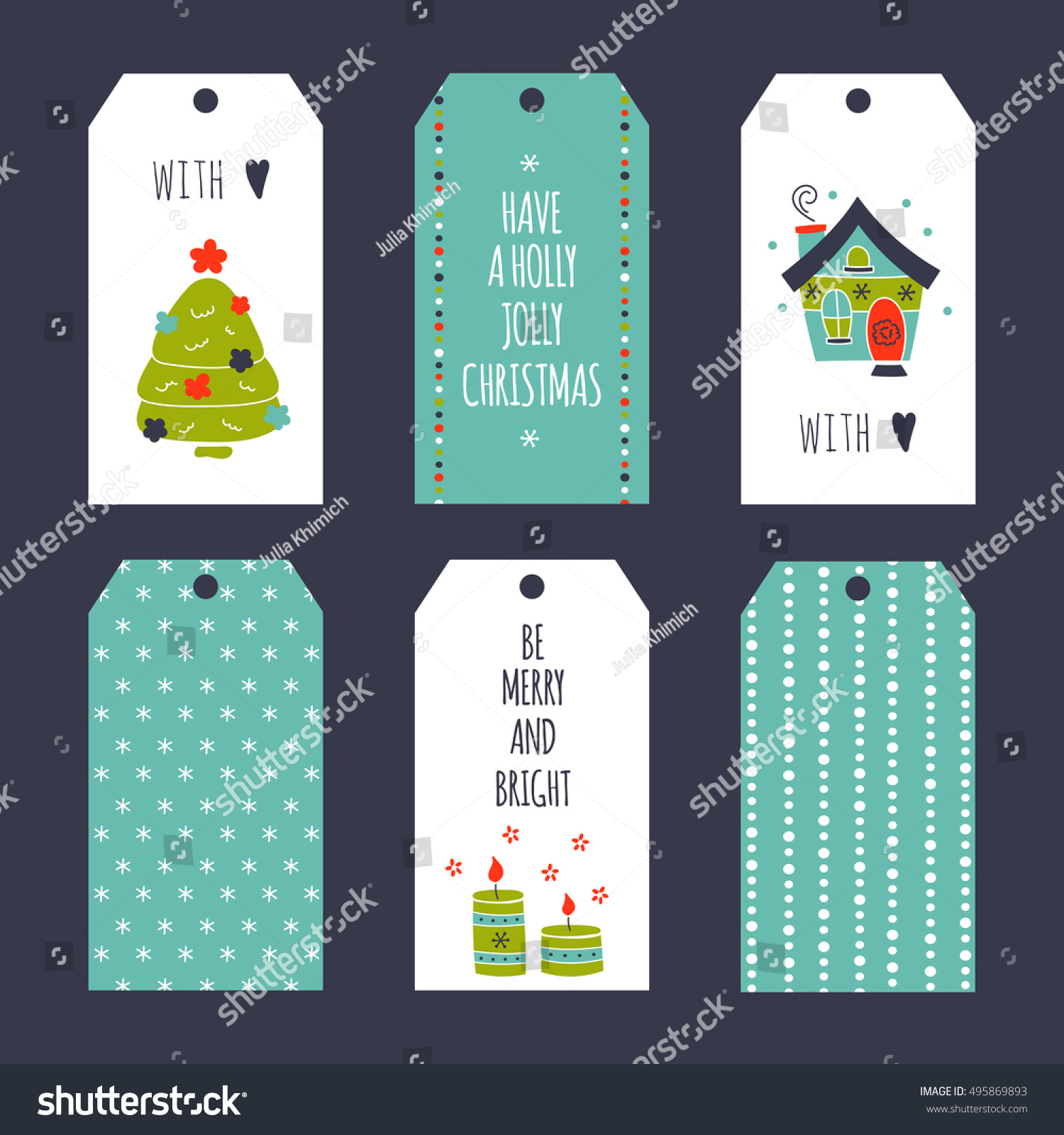 Vector Set Winter Tag Templates Bright Stock Vector (Royalty Free ...