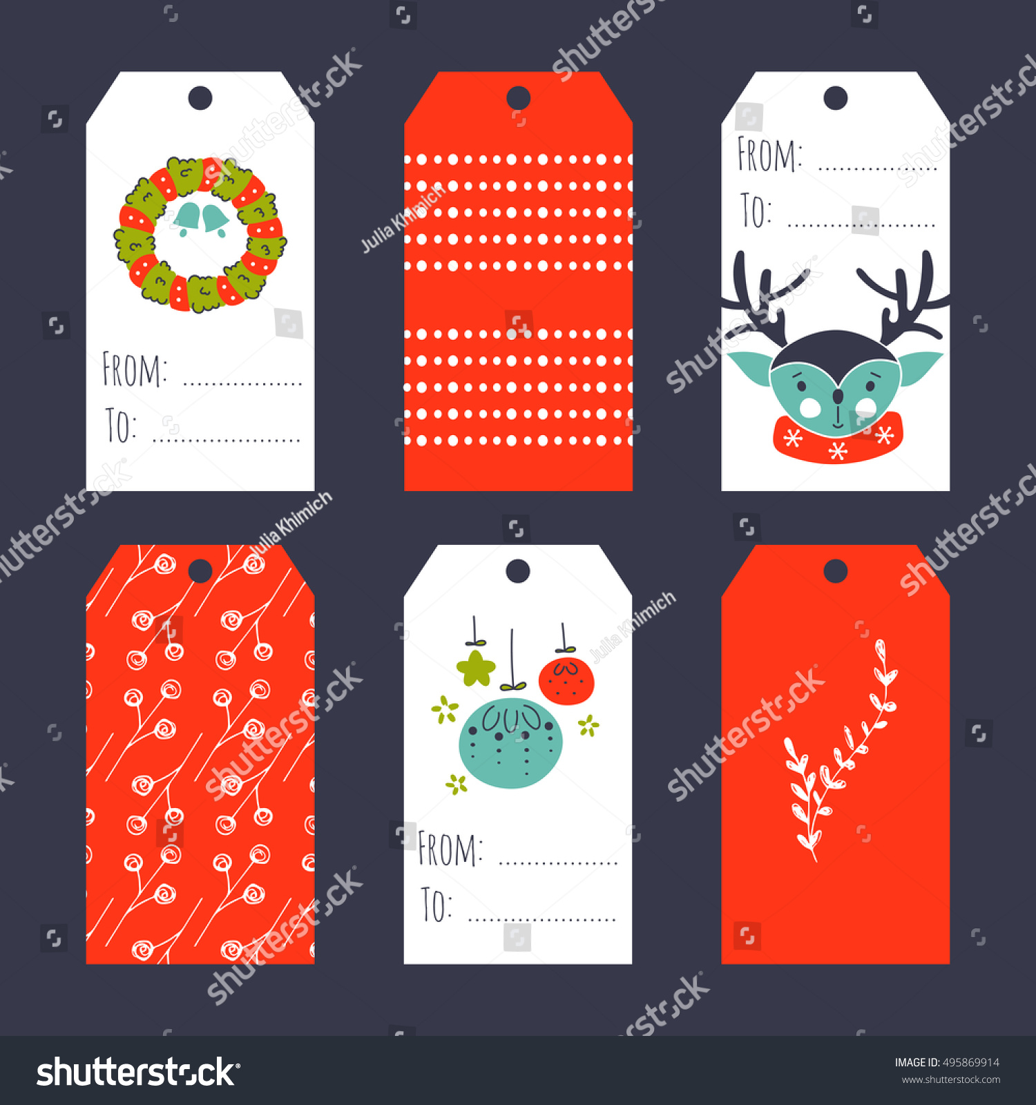 Vector Set Of Winter Tag Templates. Bright Collection For Christmas And ...