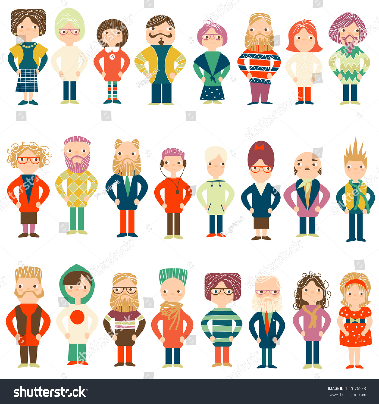 stock vector vector set people of different age 122676538