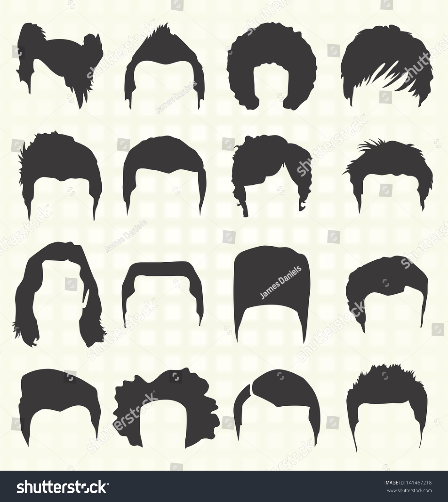 SVG of Vector Set: Retro Men's Hair Styles svg