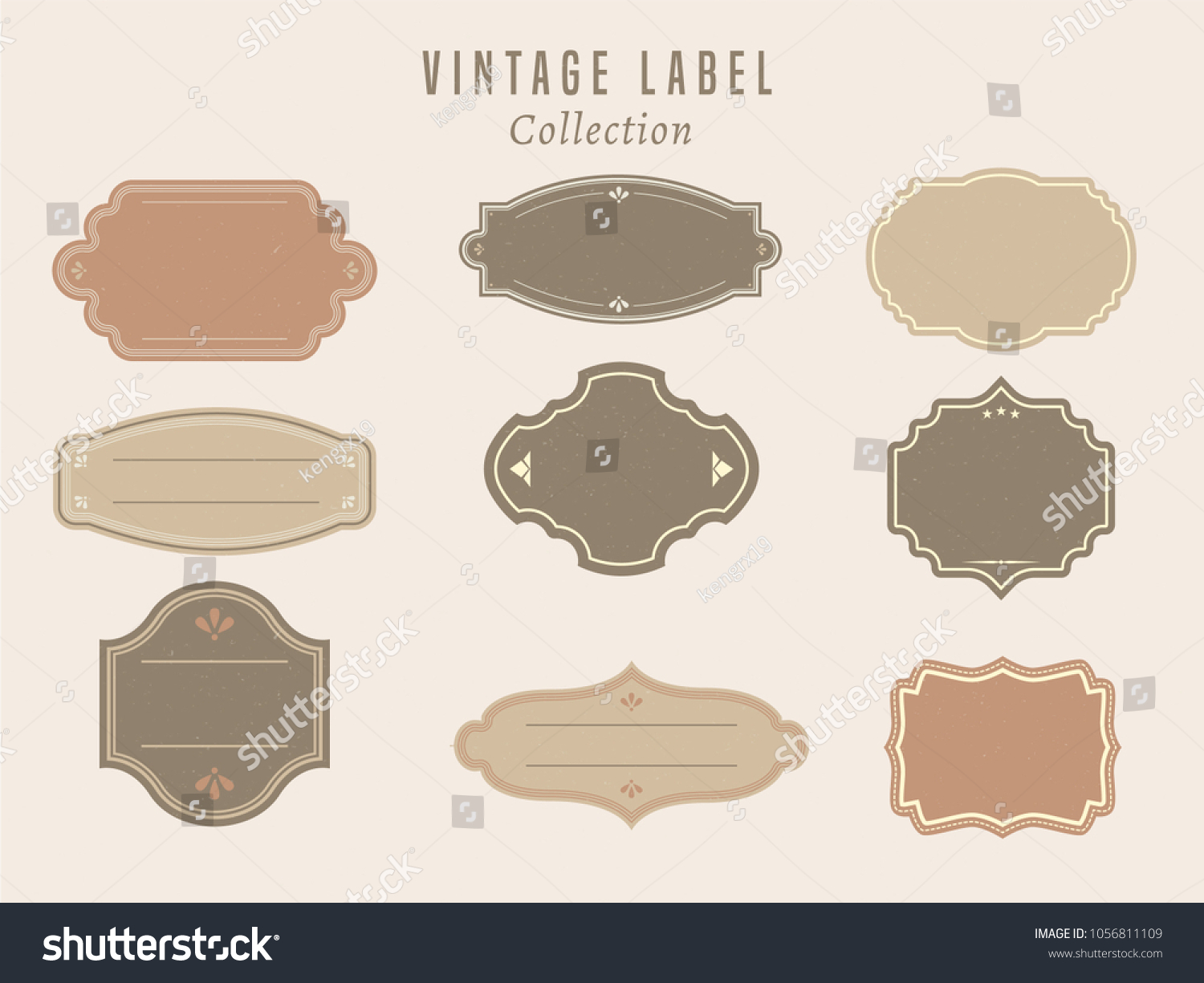 Vector Set Vintage Labels Frame Vector Stock Vector (Royalty Free ...