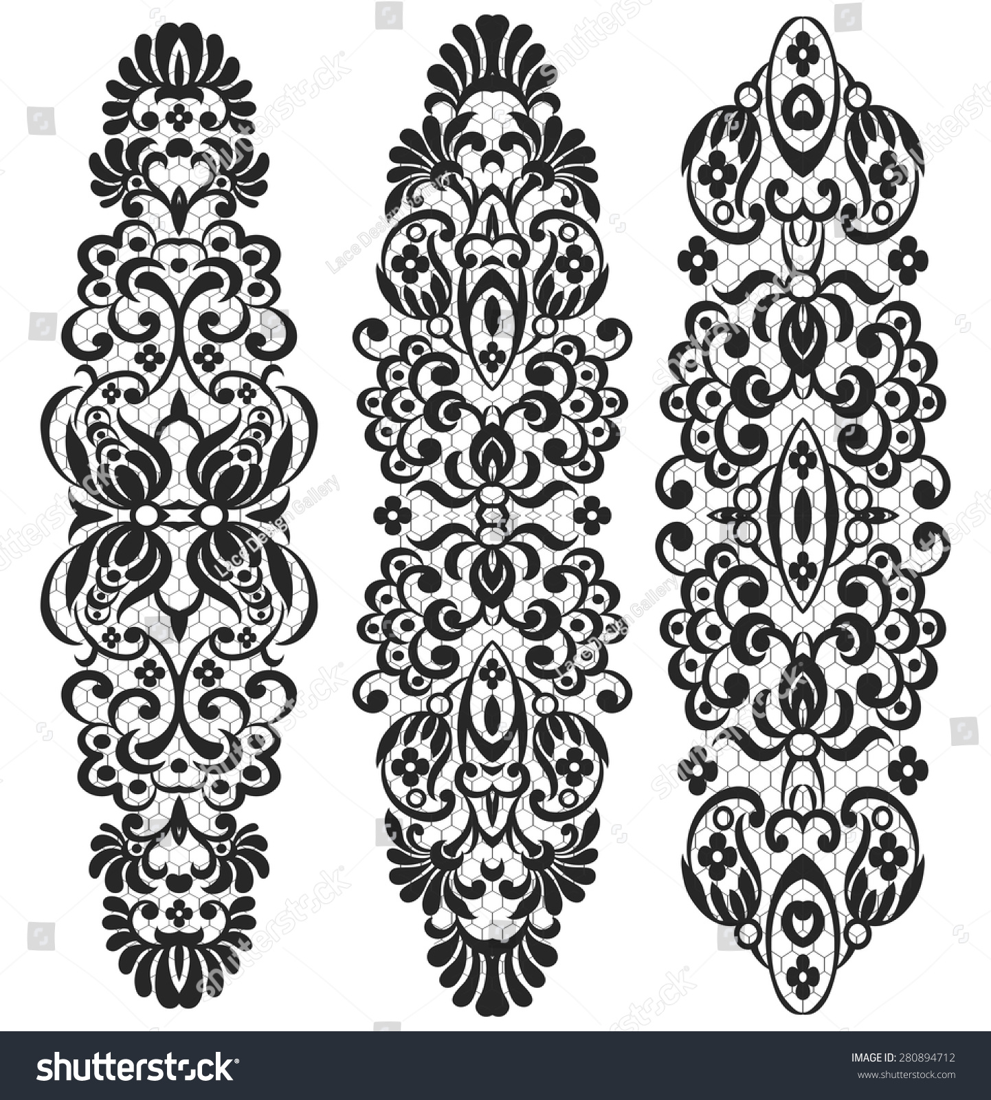 Vector Set Vintage Ornate Border Frame Stock Vector (Royalty Free ...