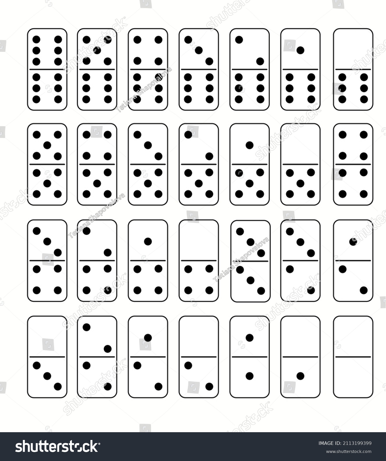 Vector Set White Domino Game Block Stock Vector (Royalty Free ...