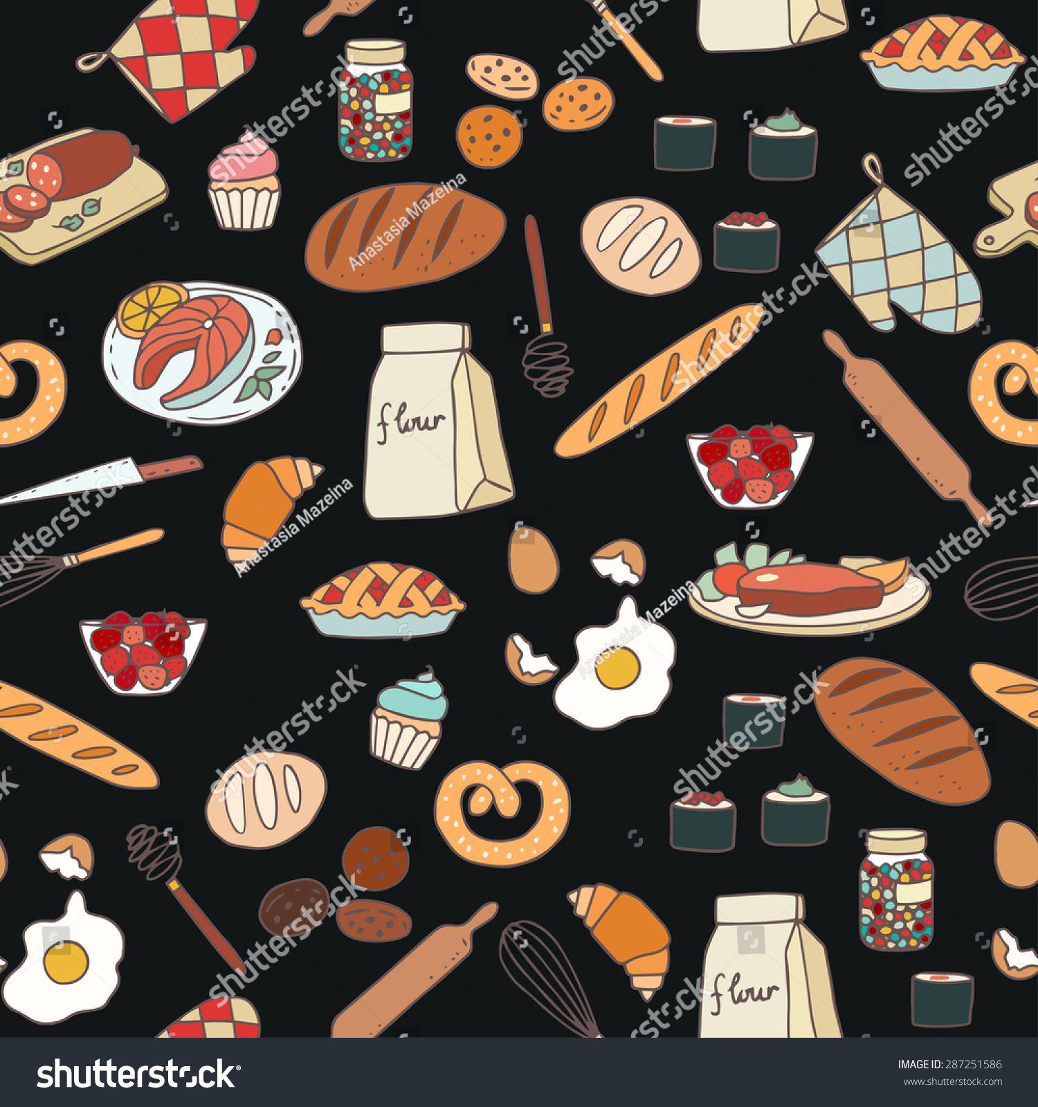Vector Set With Food. - 287251586 : Shutterstock