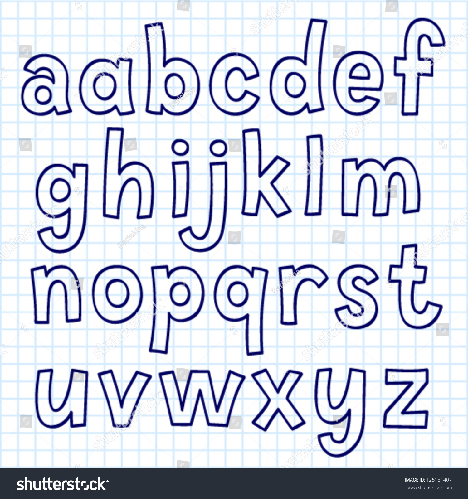 Vector Set With Hand Written Abc Letters. Kids Style - 125181407 ...