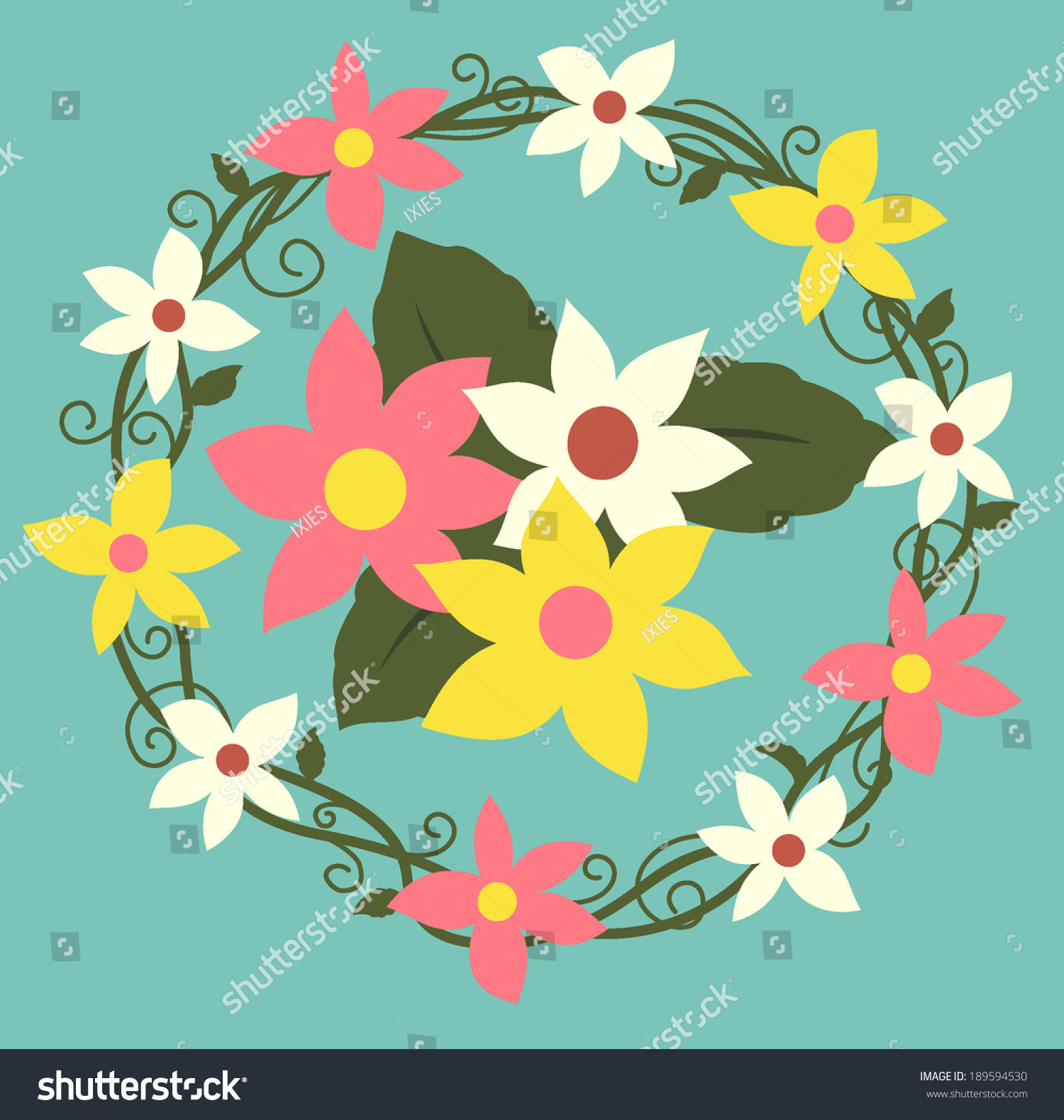 Vector Set Vintage Flowers Stock Vector Royalty Free 189594530 Shutterstock 