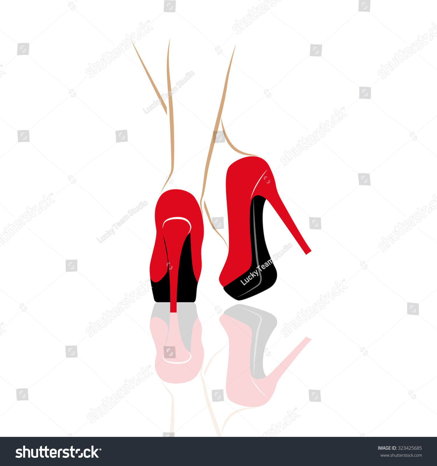 Vector Sexy Legs, High-Heeled Shoes - 323425685 : Shutterstock