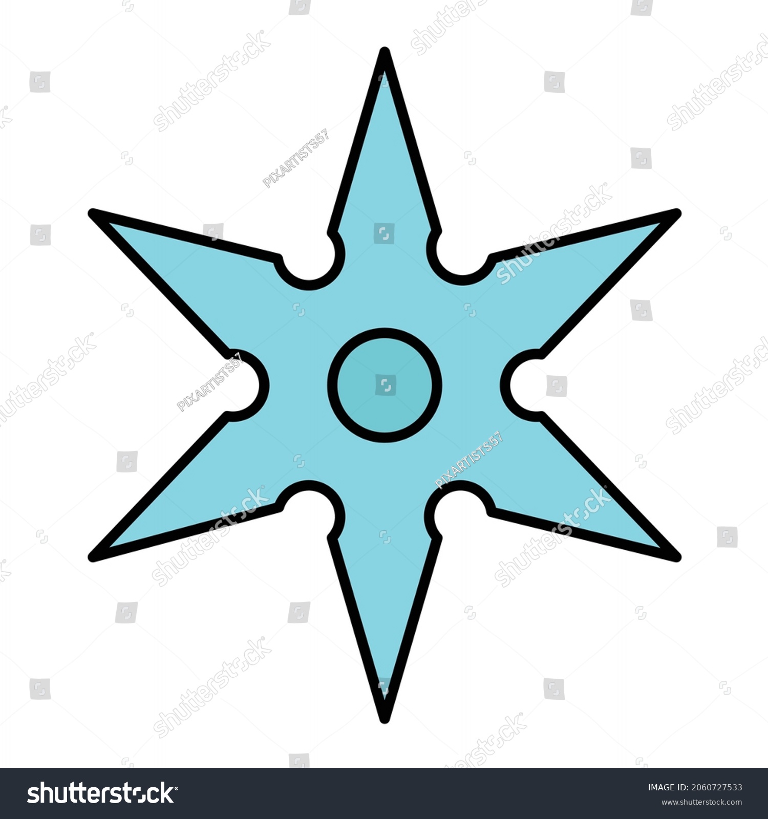 Vector Shuriken Filled Outline Icon Design Stock Vector (Royalty Free ...