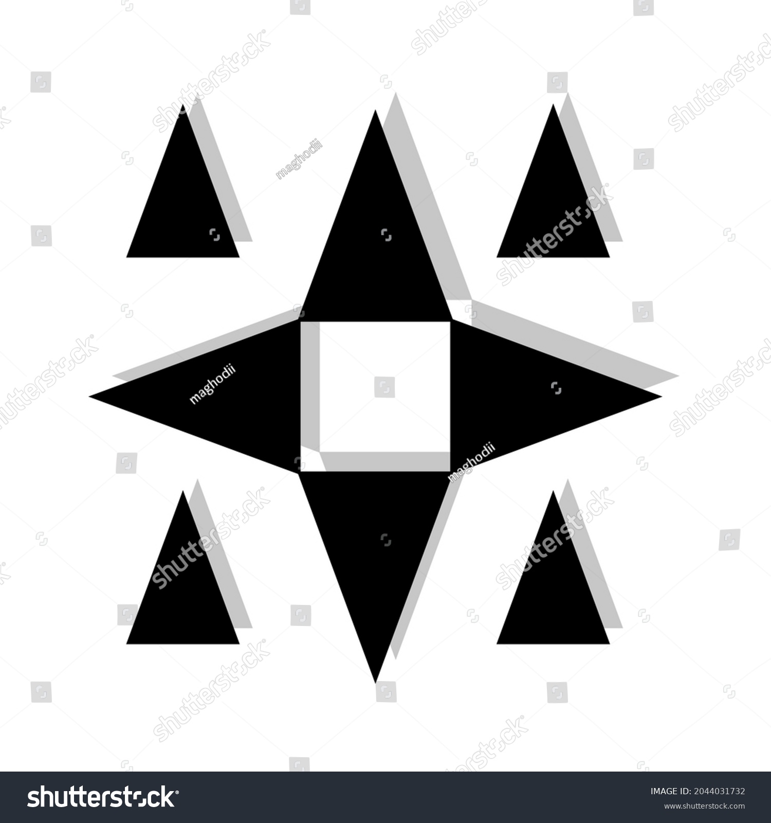 Vector Shuriken Logo Black White Stock Vector (Royalty Free) 2044031732 ...