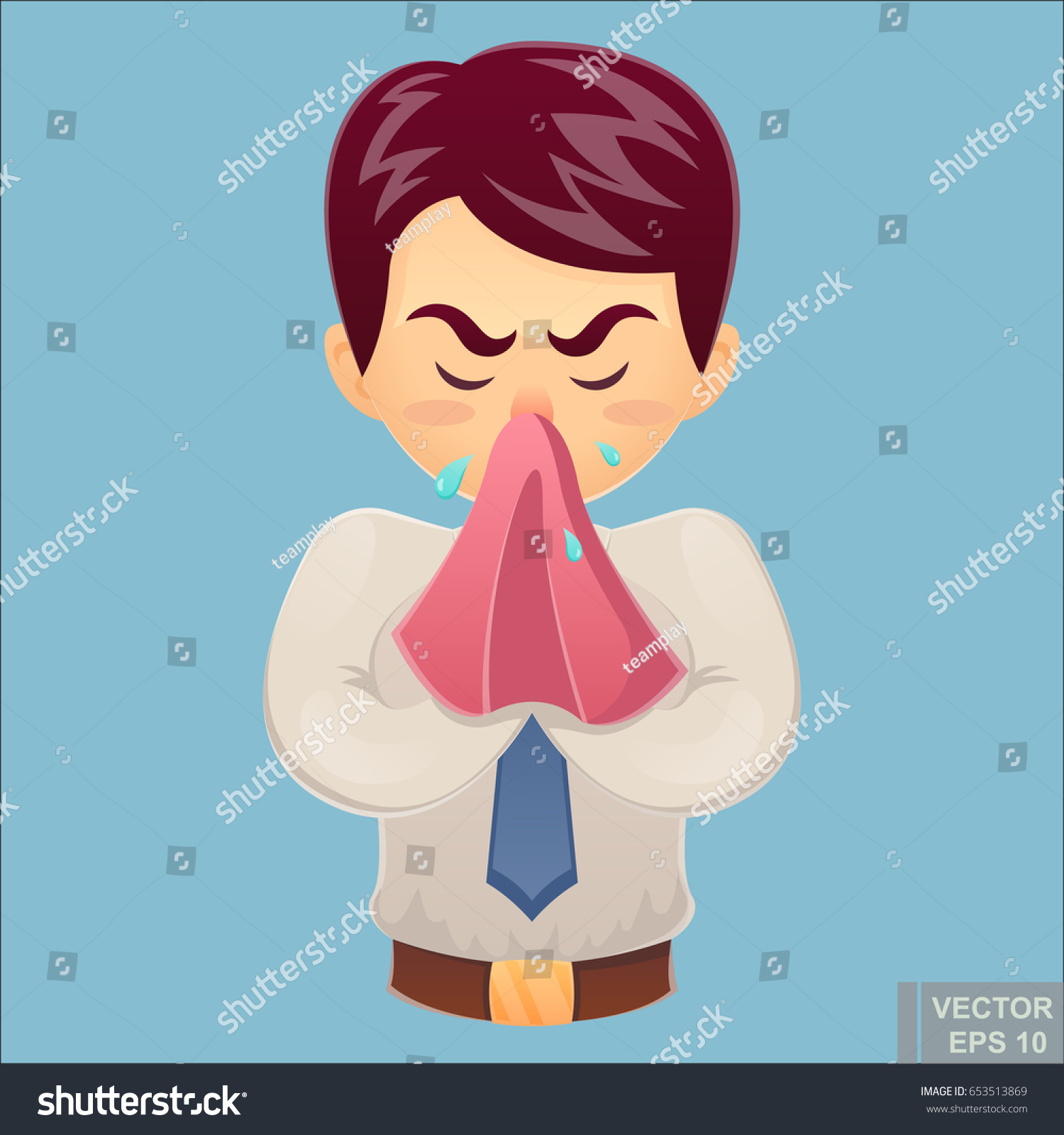 Vector Sick Businessman Unhappy Character Vector Stock Vector (Royalty ...