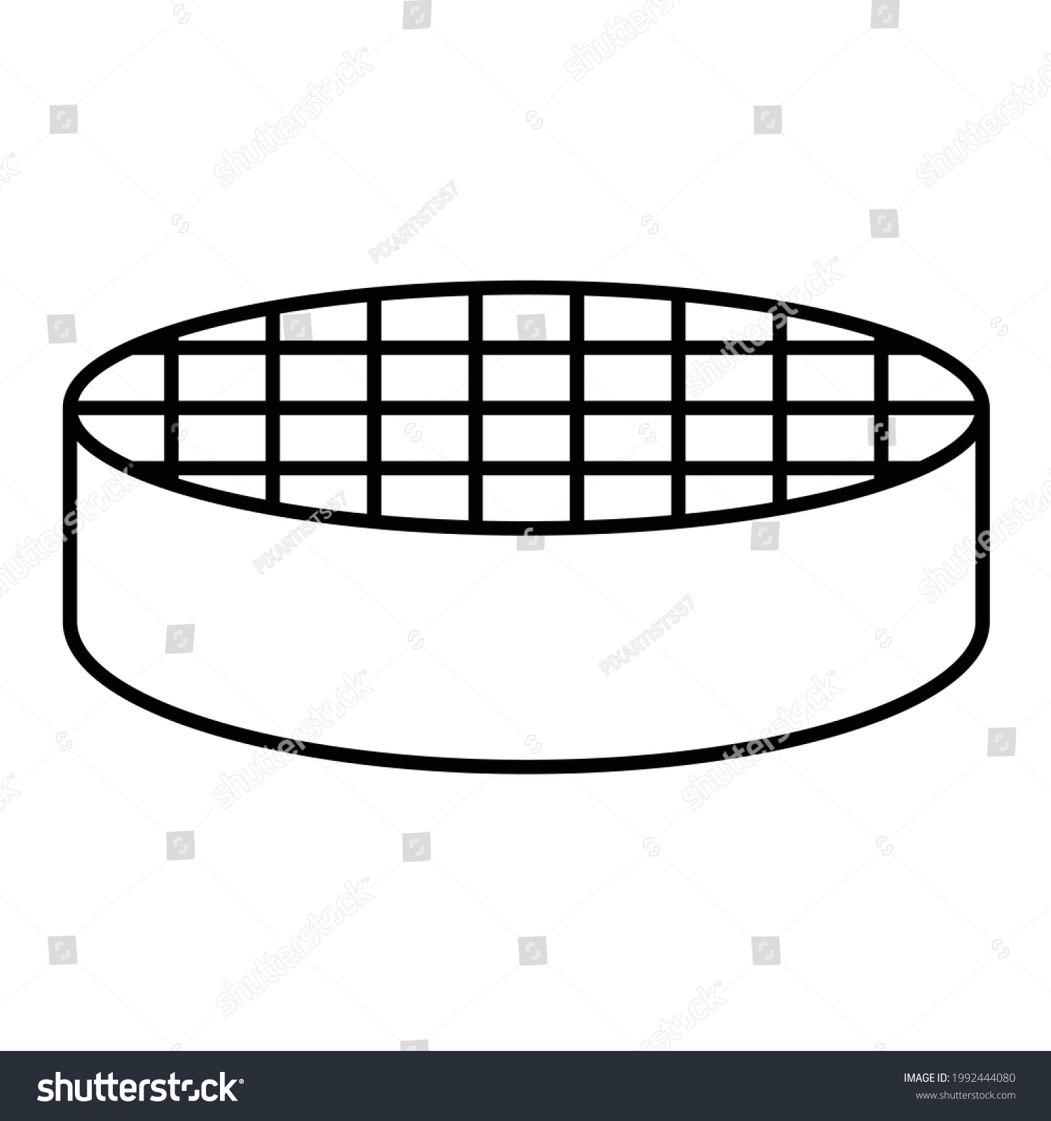 black hockey puck outline, top grid clip art preview