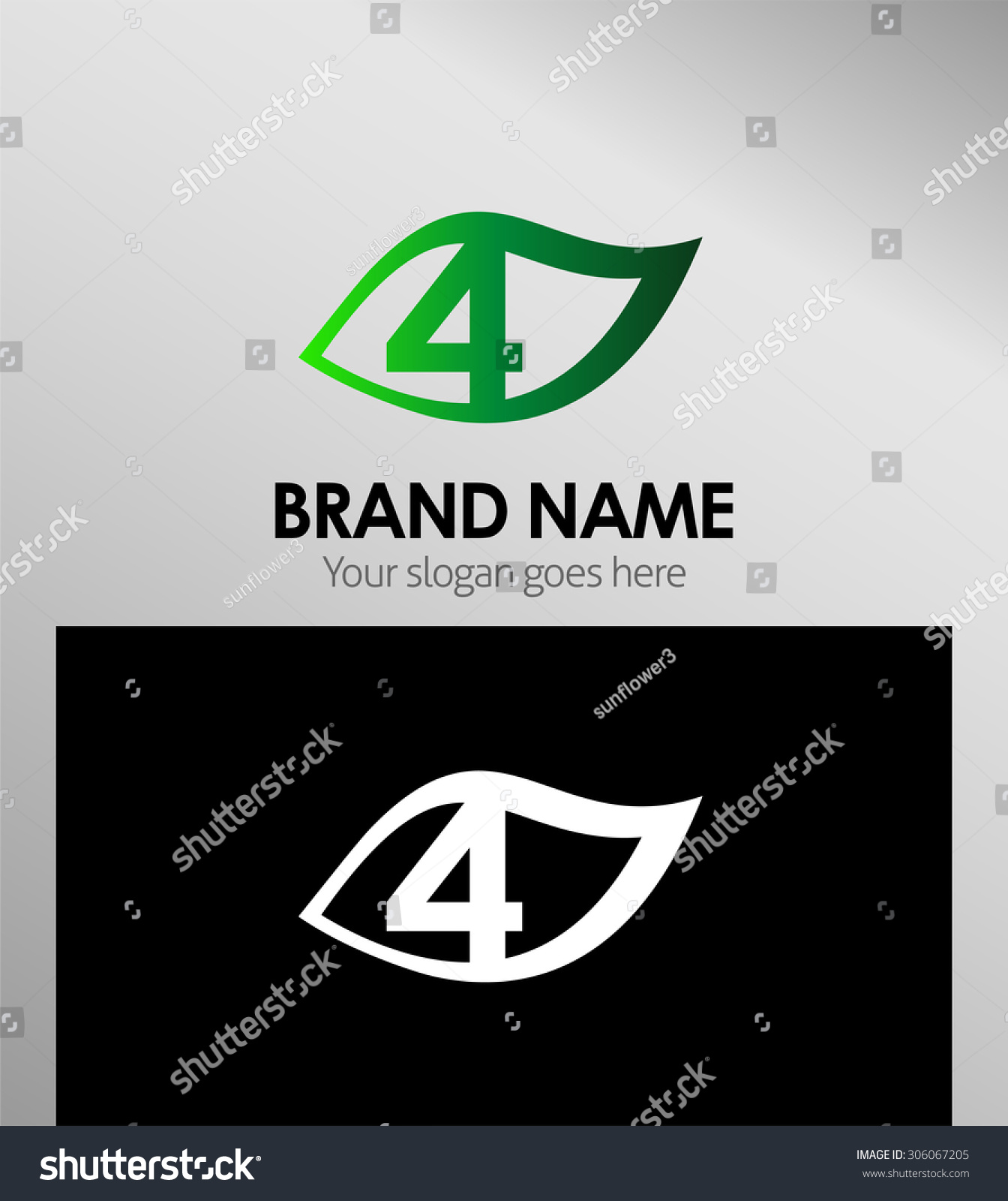 Vector Sign Number Four Logo Stock Vector (Royalty Free) 306067205 ...