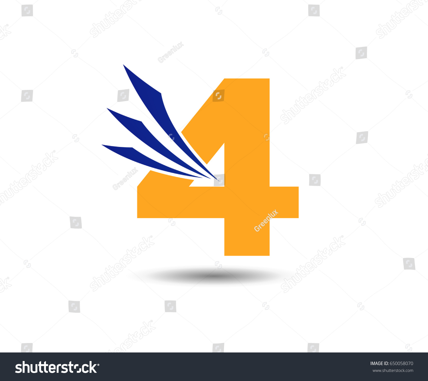 Vector Sign Number 4 Logo Stock Vector (Royalty Free) 650058070
