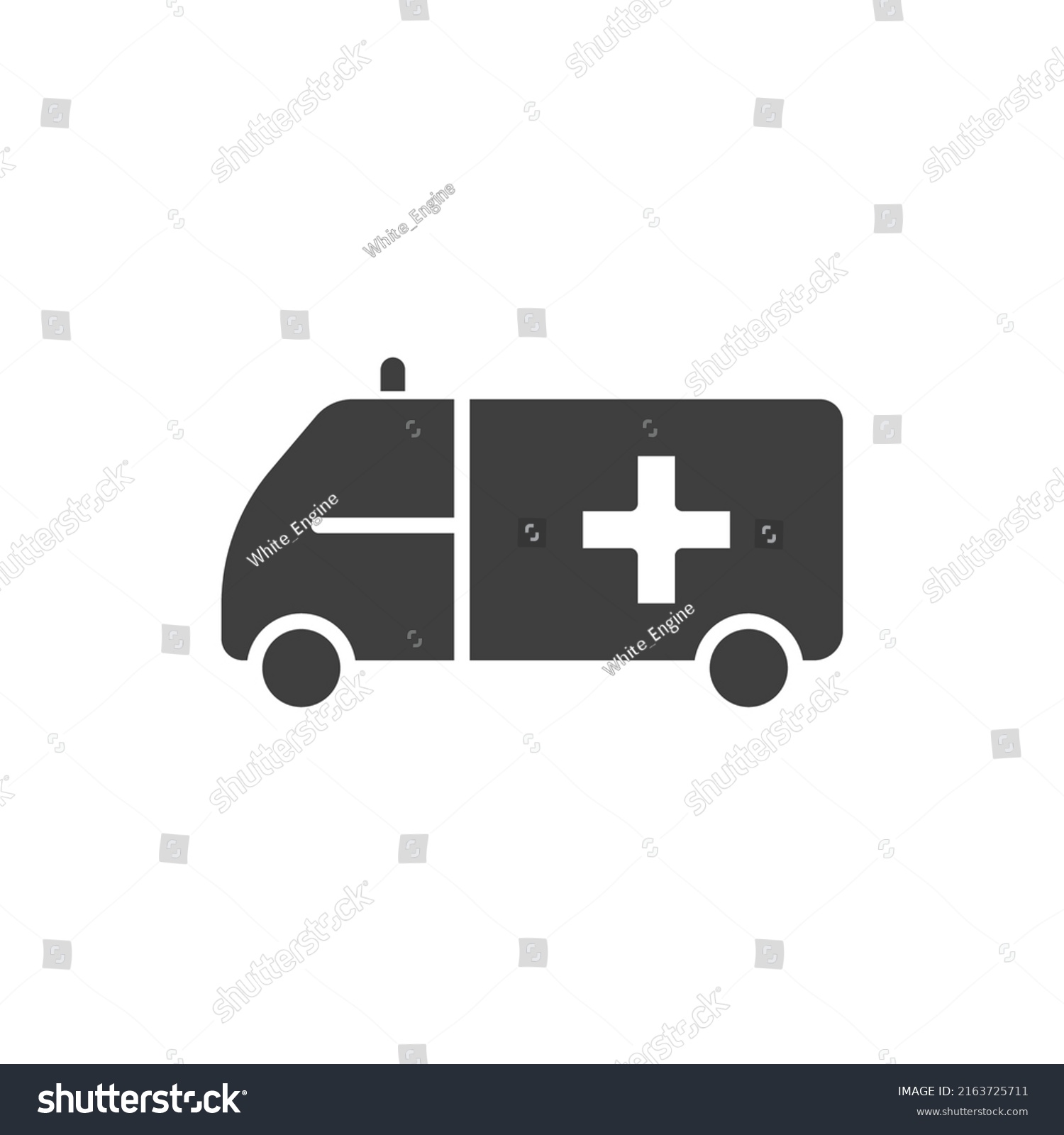 Vector Sign Ambulance Truck Symbol Isolated Stock Vector (Royalty Free ...