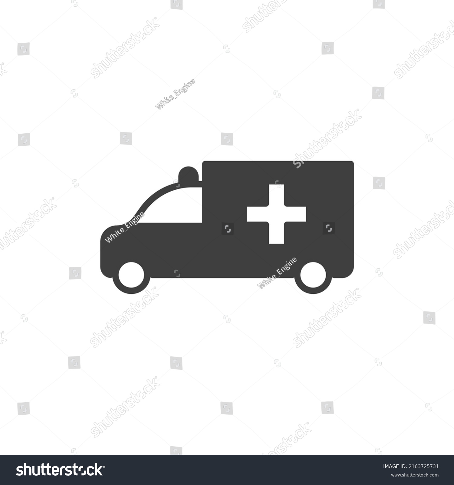 Vector Sign Ambulance Truck Symbol Isolated Stock Vector (Royalty Free ...