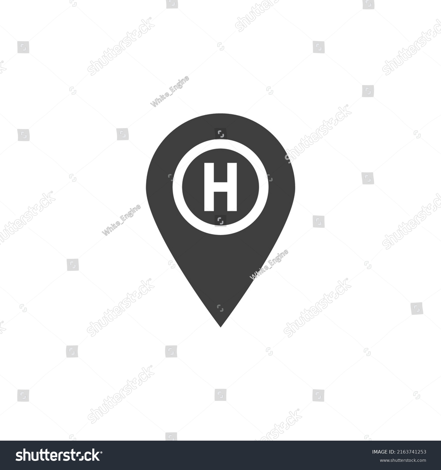 Vector Sign Helipad Symbol Isolated On Stock Vector (Royalty Free ...