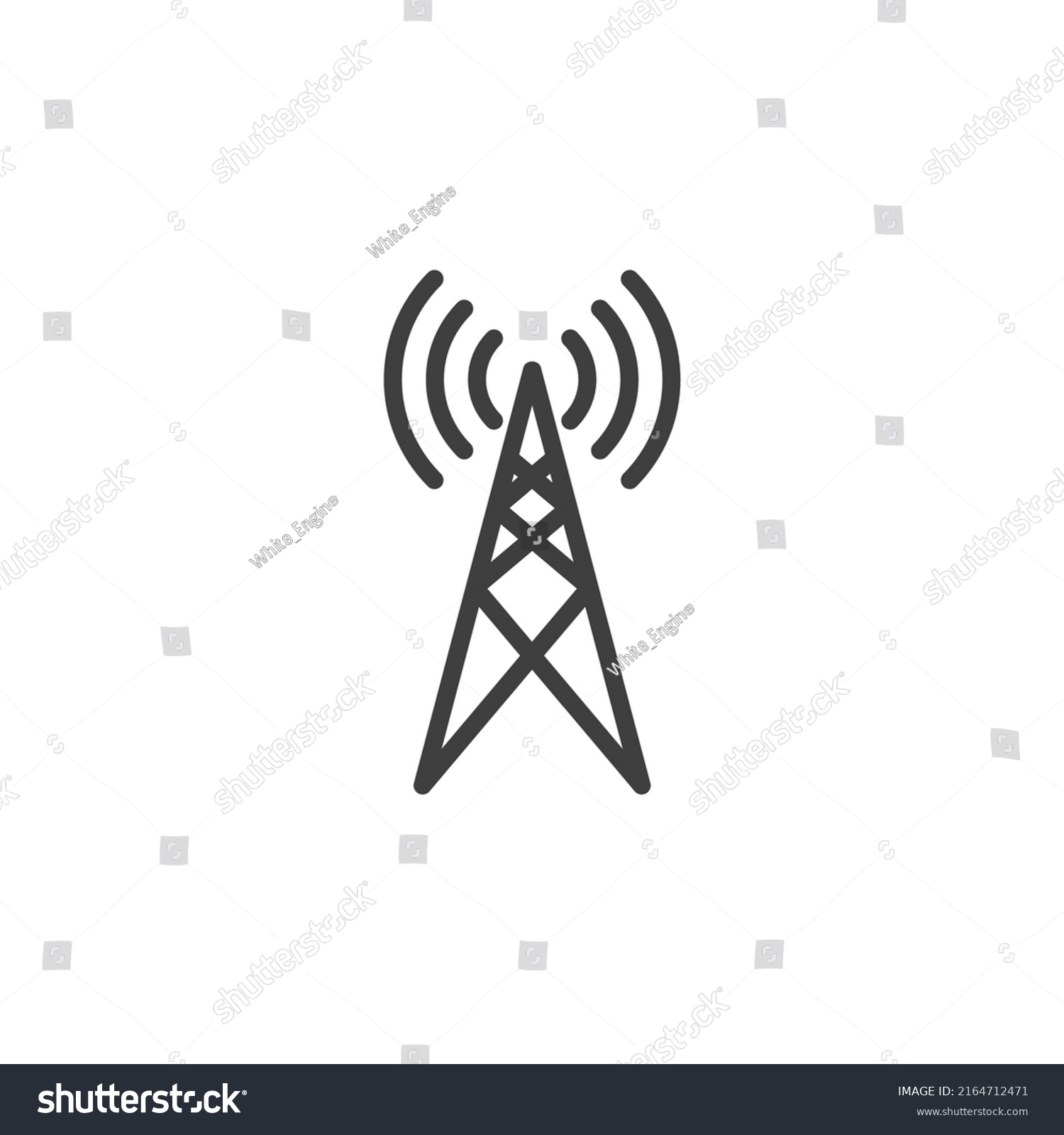 Vector Sign Tower Signal Symbol Isolated Stock Vector (Royalty Free ...