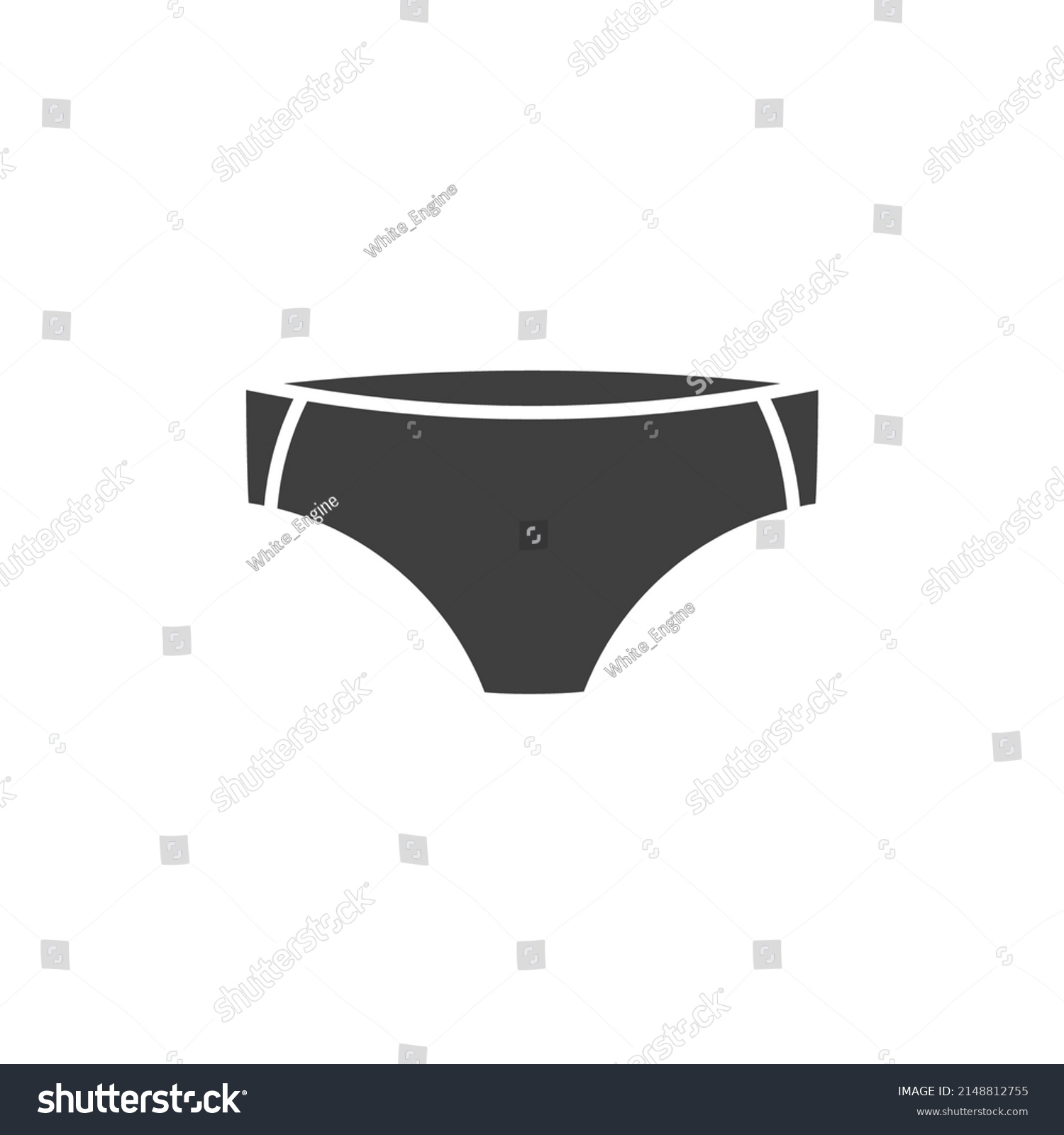 Vector Sign Underpant Symbol Isolated On Stock Vector (Royalty Free ...