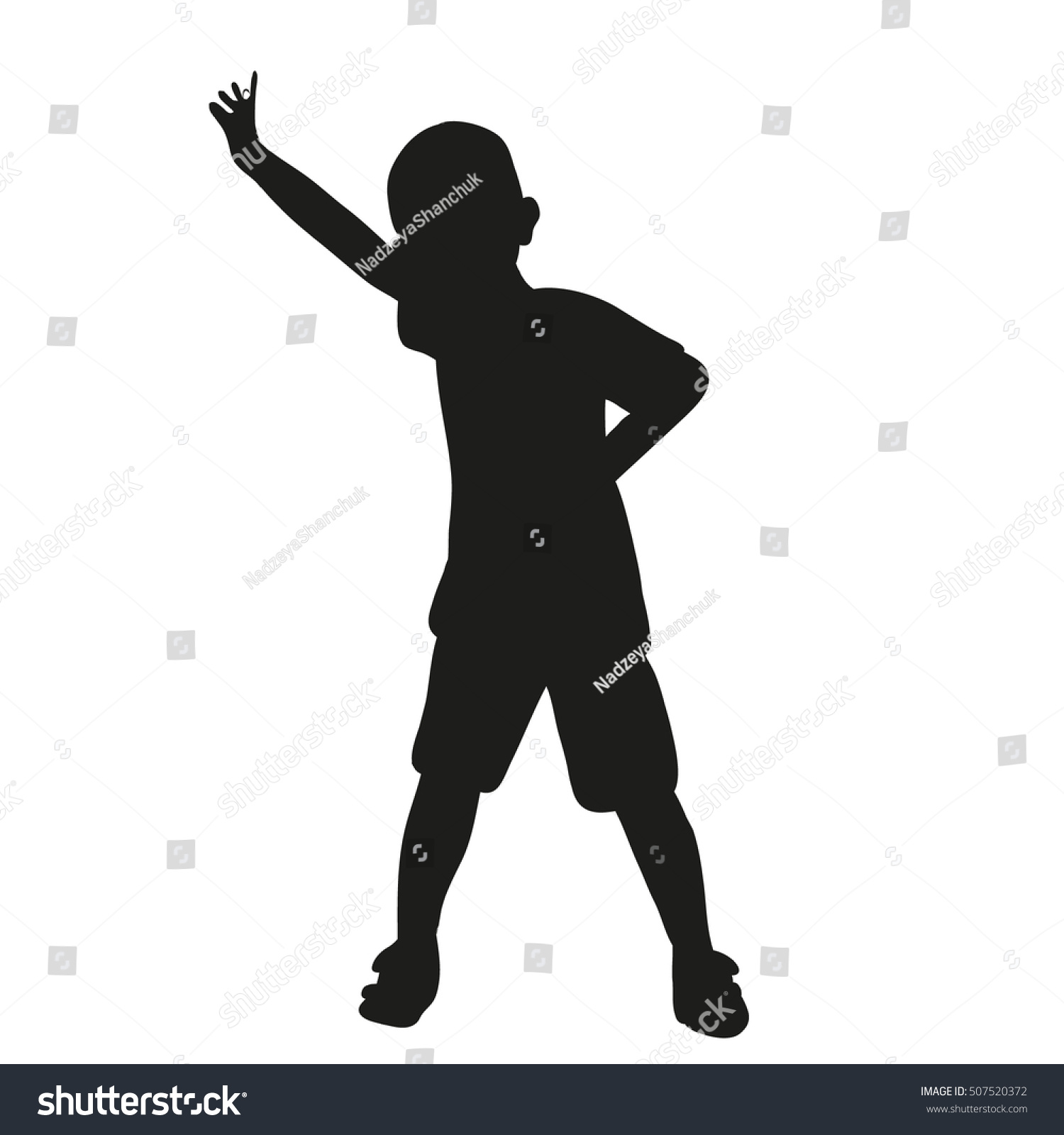 Vector Silhouette Child Boy Stock Vector 507520372 - Shutterstock