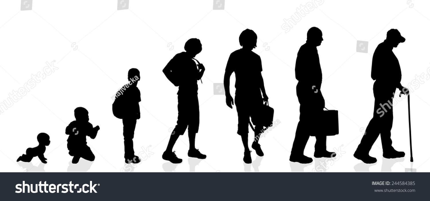 Vector Silhouette Generation Men On White Stock Vector (Royalty Free ...
