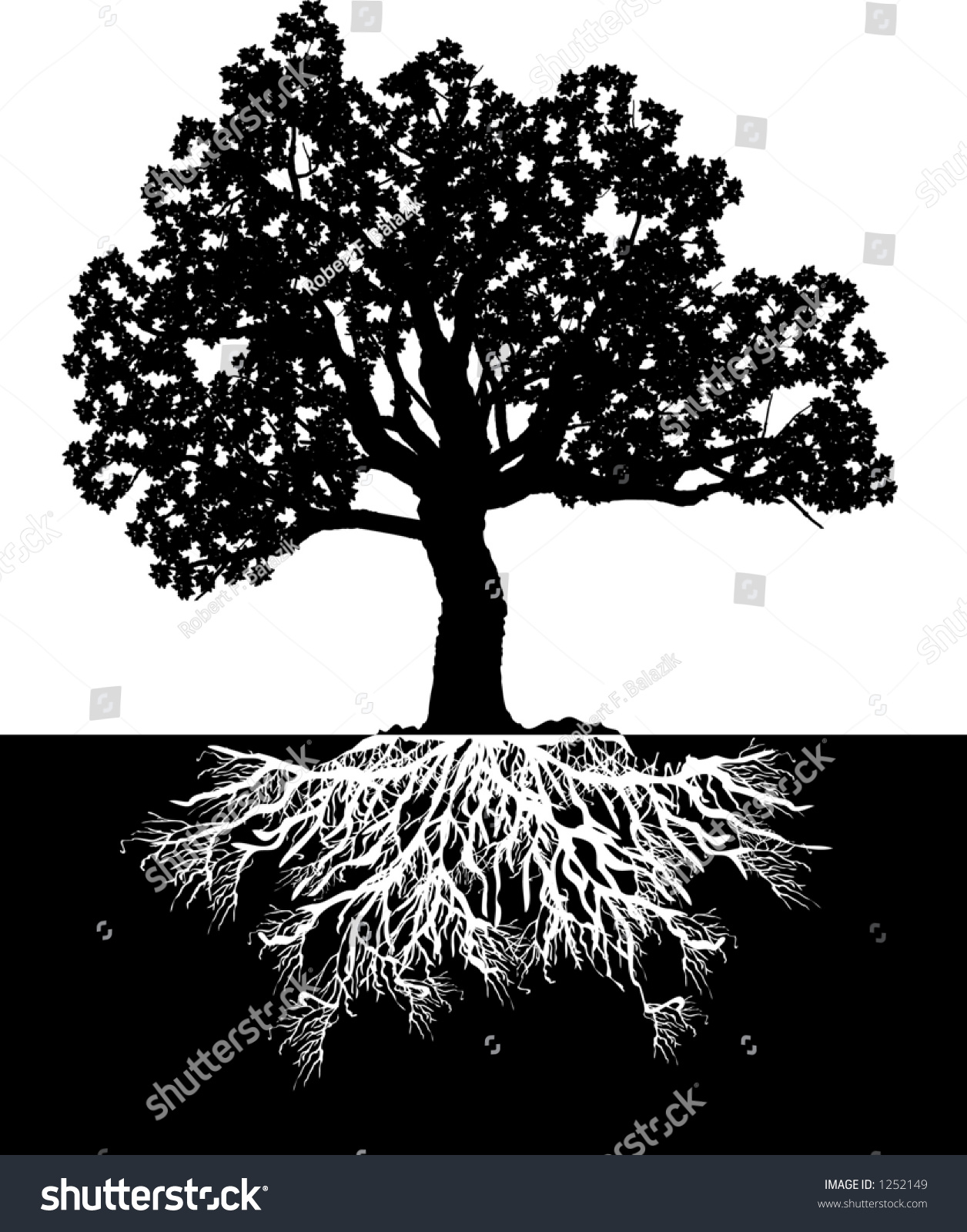 Vector Silhouette Graphic Depicting Tree Roots Stock Vector 1252149 