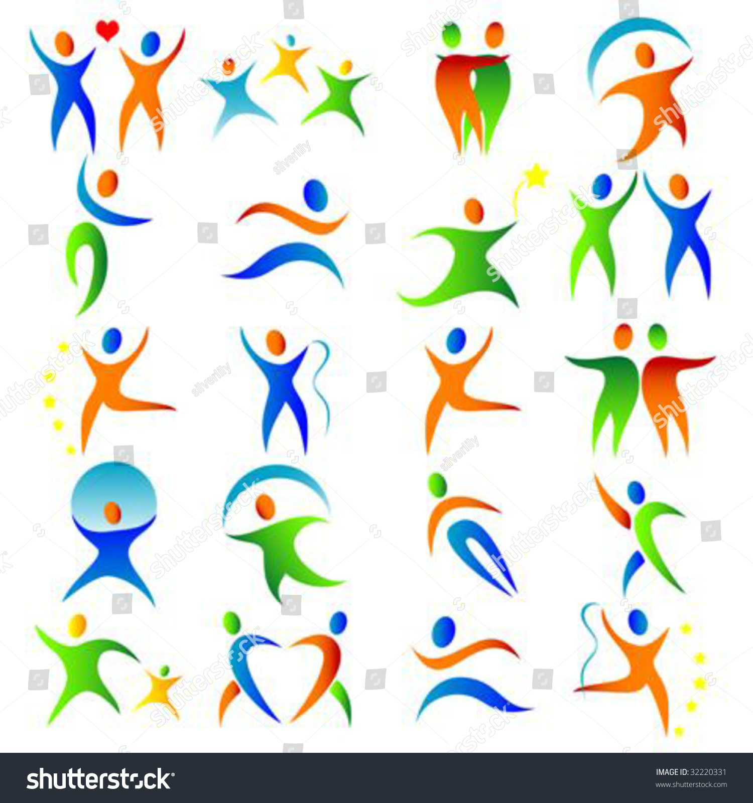 Vector Silhouette Illustration Of A Vibrant People - 32220331 ...