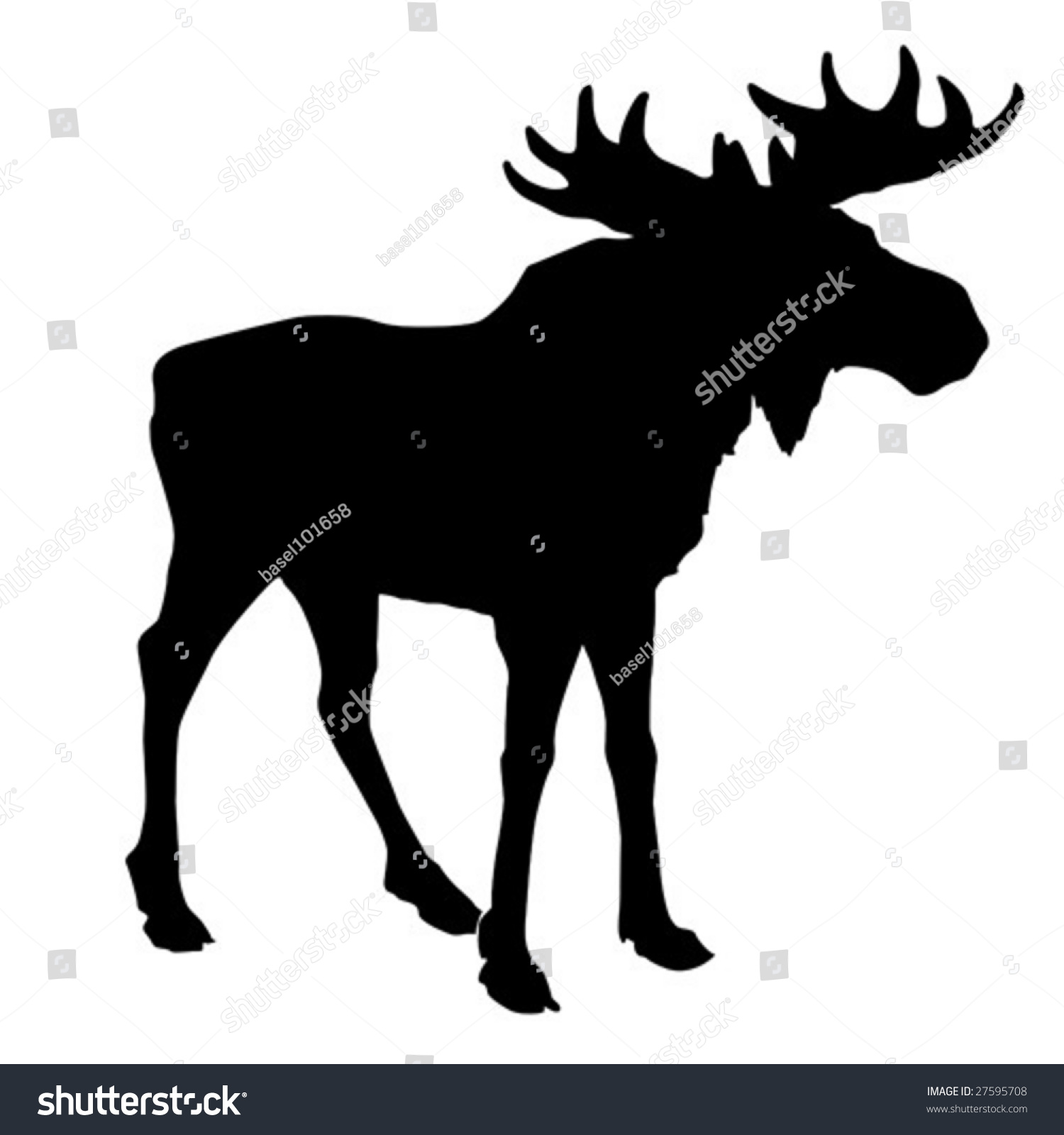 Vector Silhouette Moose On White Background Stock Vector - Vector Silhouette Moose On White Background vector silhouette moose on white background stock vector - vector silhouette moose on white background
