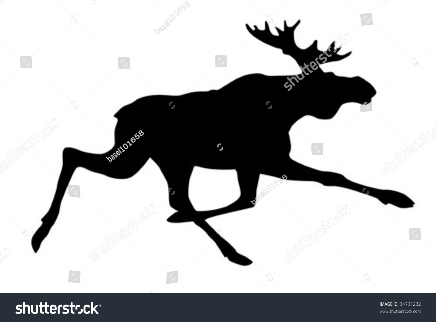 Vector Silhouette Moose On White Background Stock Vector - Vector Silhouette Moose On White Background vector silhouette moose on white background stock vector - vector silhouette moose on white background
