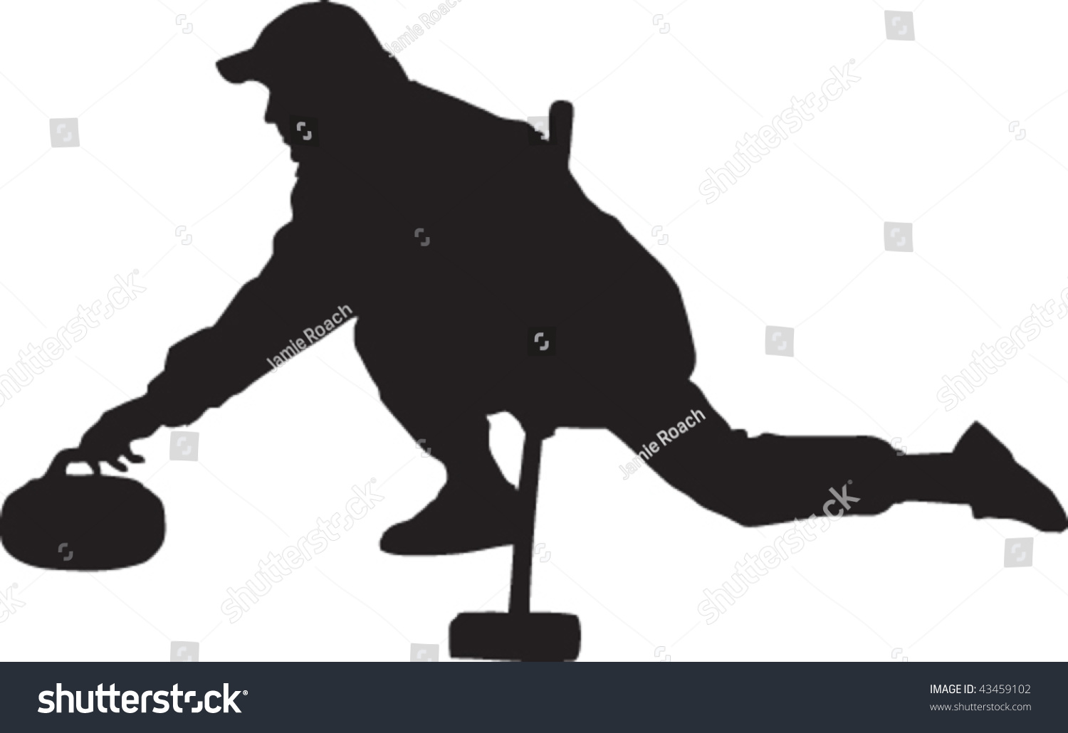 Vector Silhouette Curler Delivering Stone Stock Vector 43459102 ...
