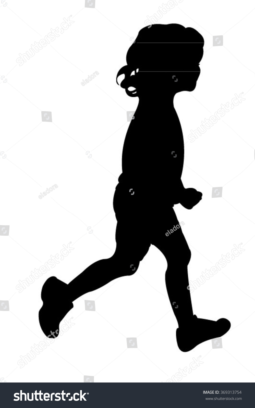 Vector Silhouette Girl While Running Stock Vector 369313754 - Shutterstock